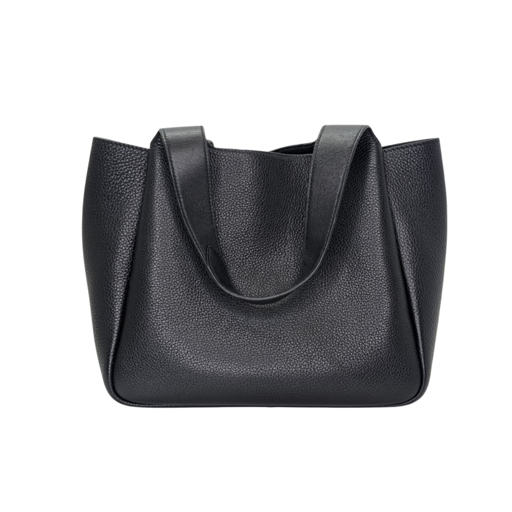 Prada Daino Soft Medium Dynamique Tote Bag Black