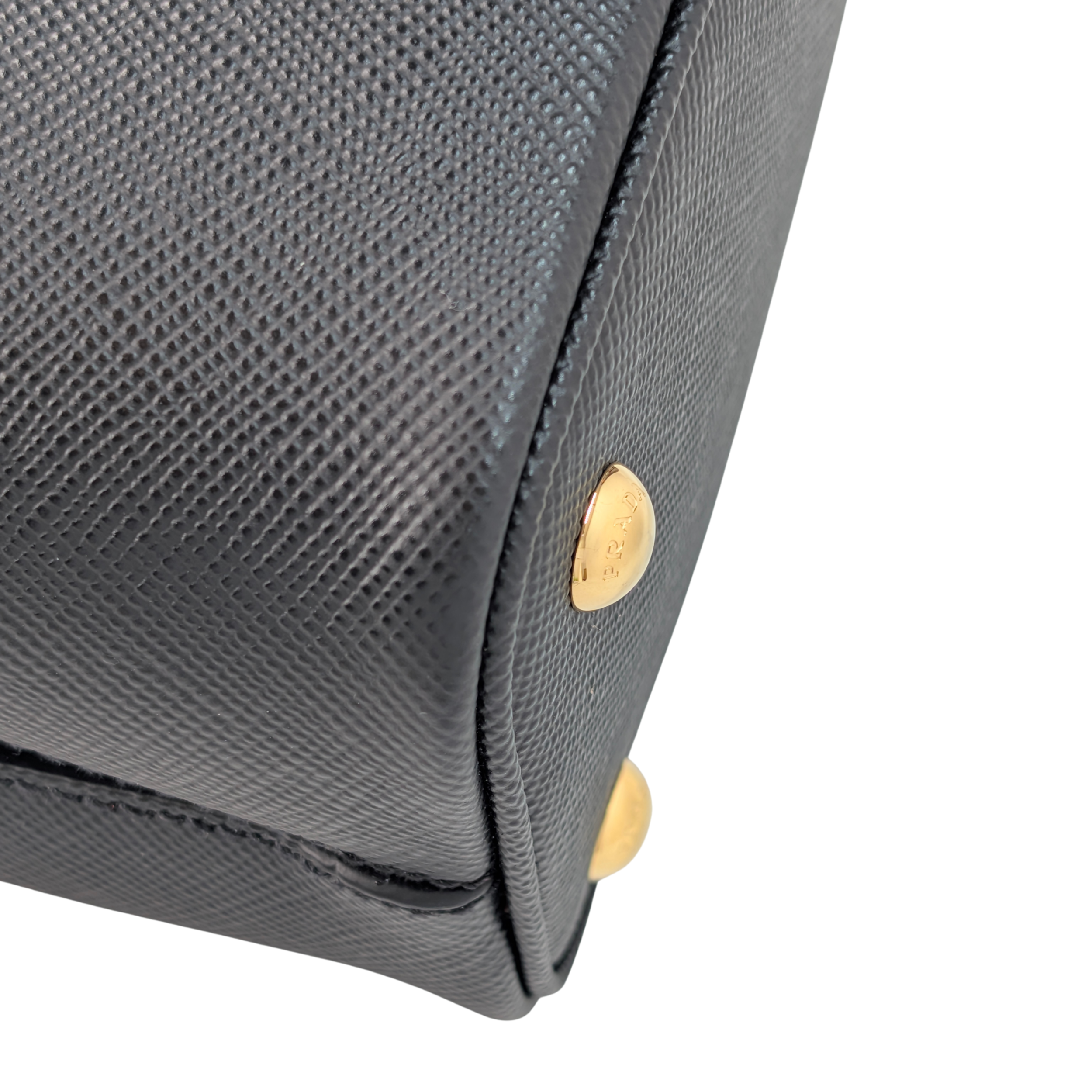 Prada Saffiano Cuir Small Panier Bucket Bag Black