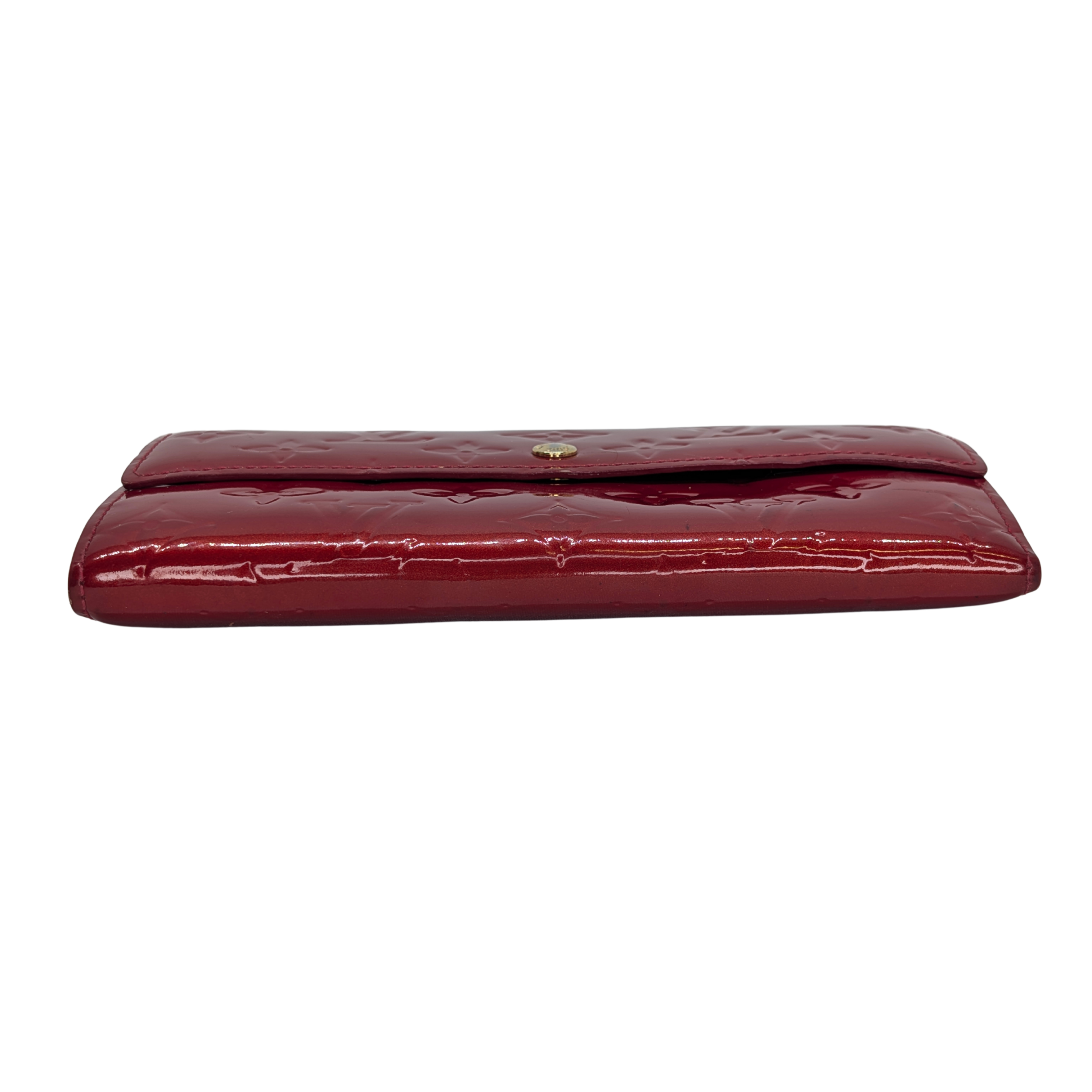 Louis Vuitton Sarah Long Wallet Vernis Leather Patent Red