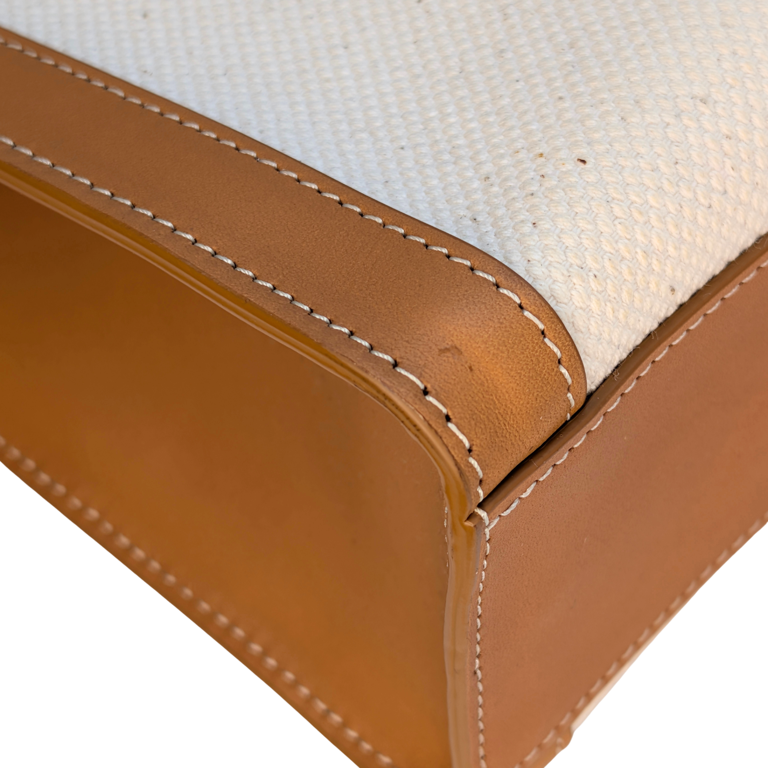 Celine Leather X Canvas Cabas Vertical Tote Bag Large