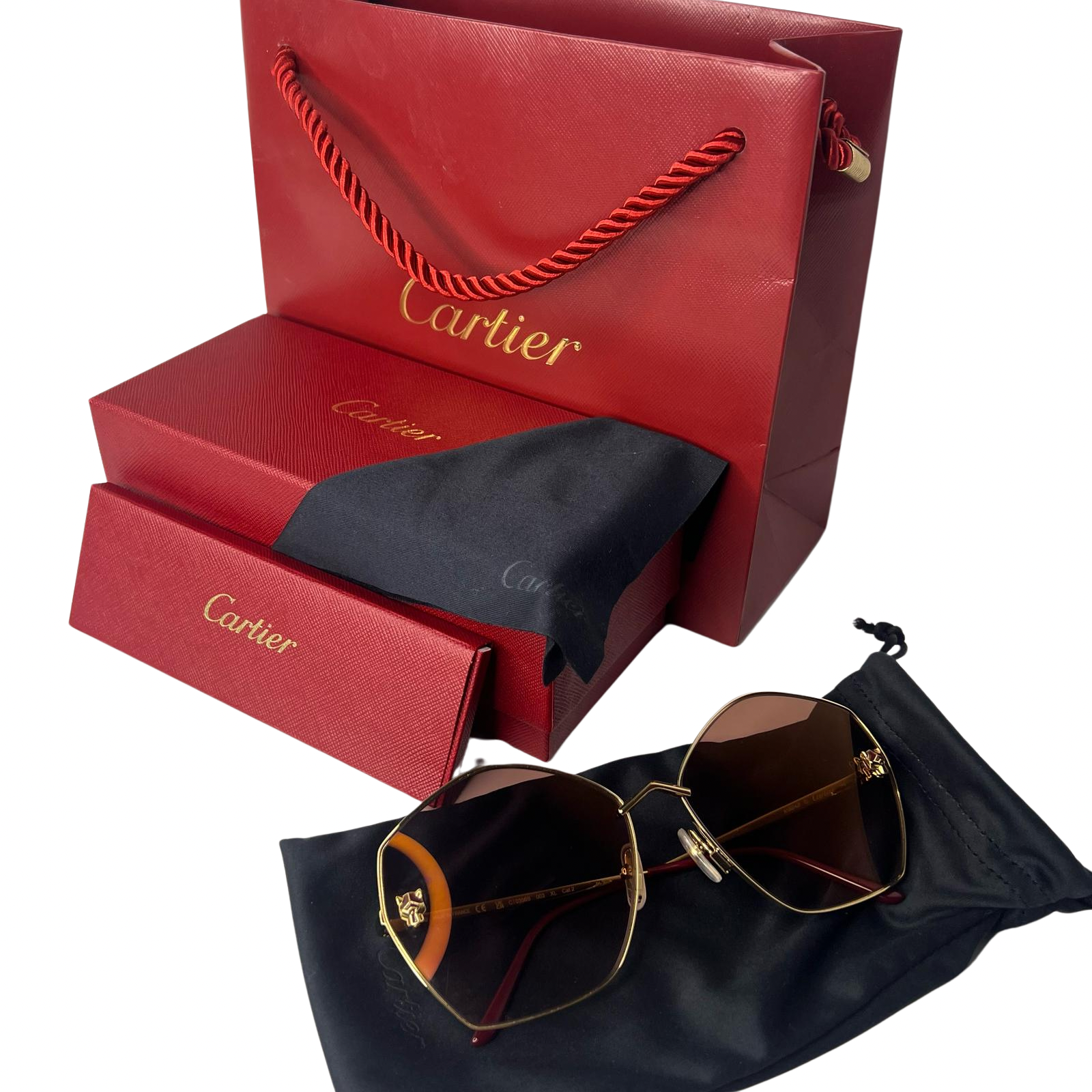 Cartier Panthère de Cartier Sunglasses – Gold / Brown Gradient