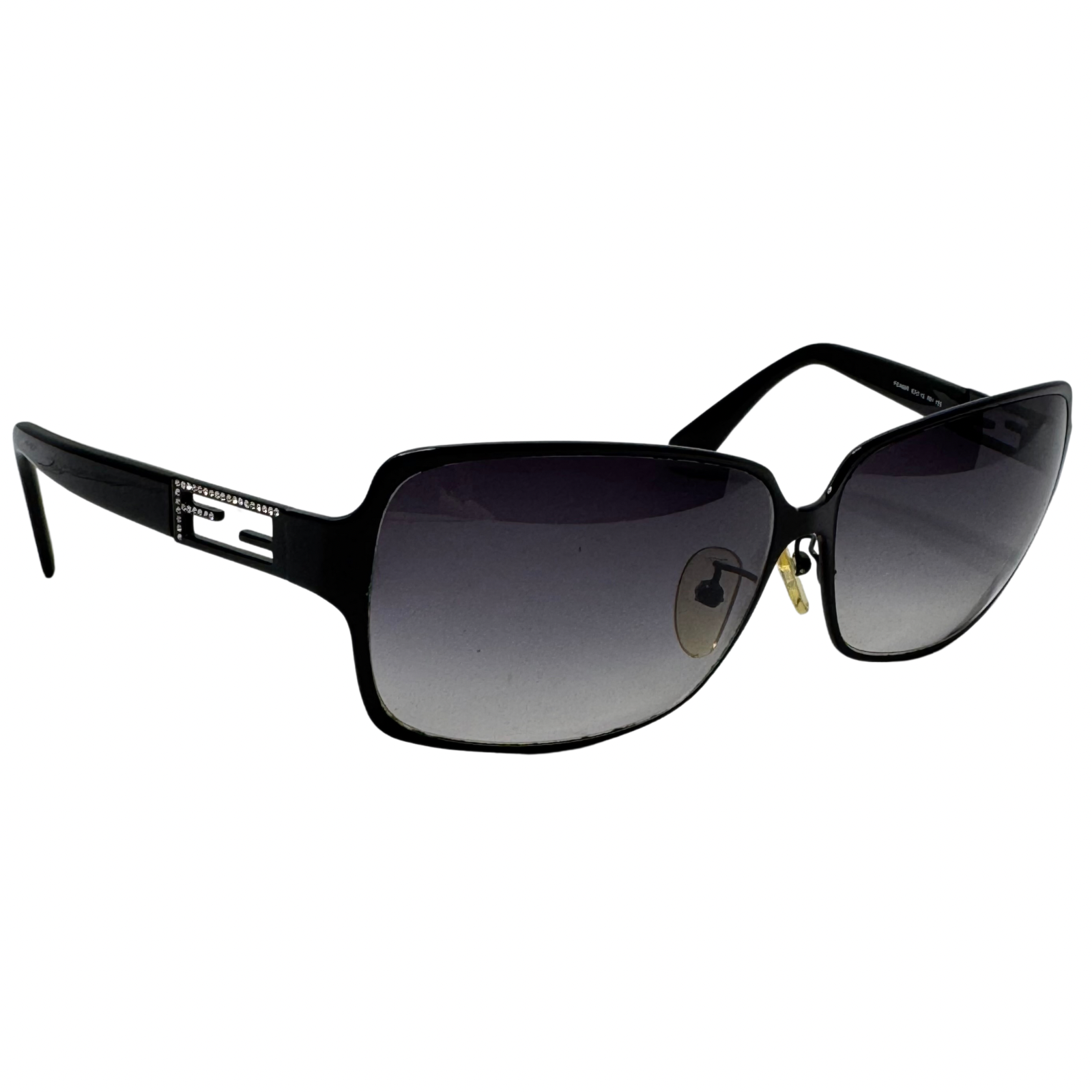 Fendi Black Rhinestone Angular Frame Sunglasses