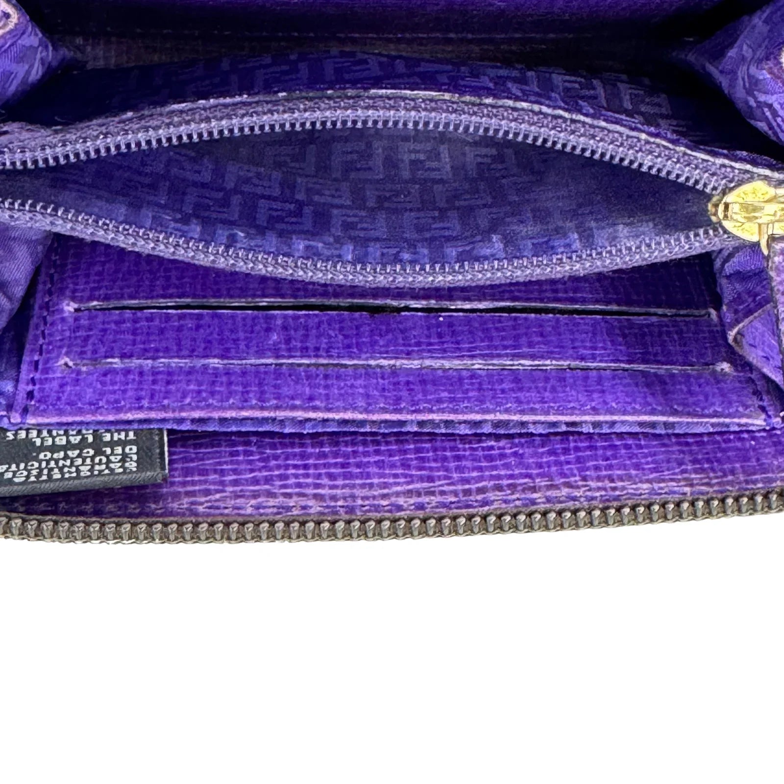 Fendi Zucca Monogram zip Wallet Tobacco