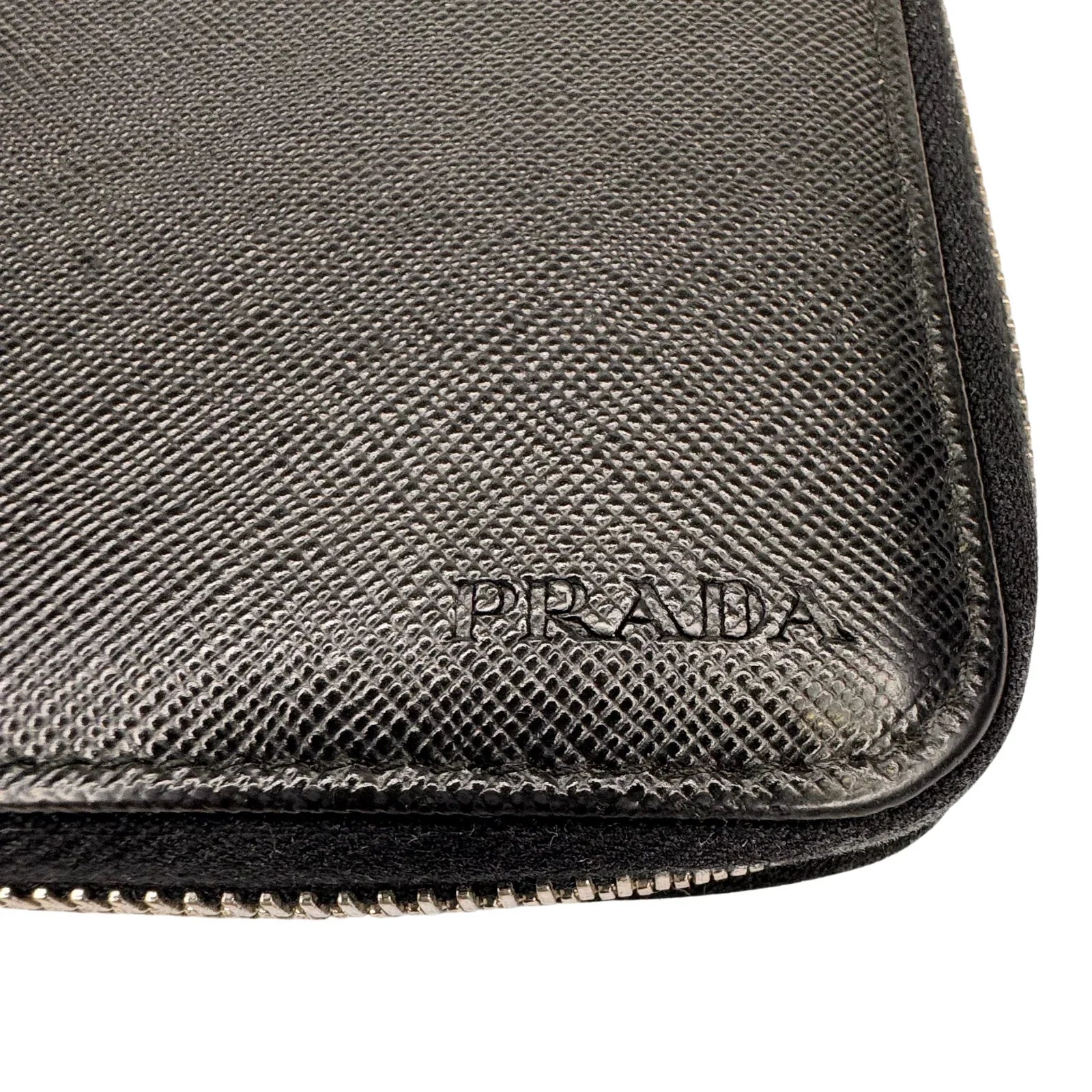 Prada Saffiano Leather Zip-Around Long Wallet – Nero Black