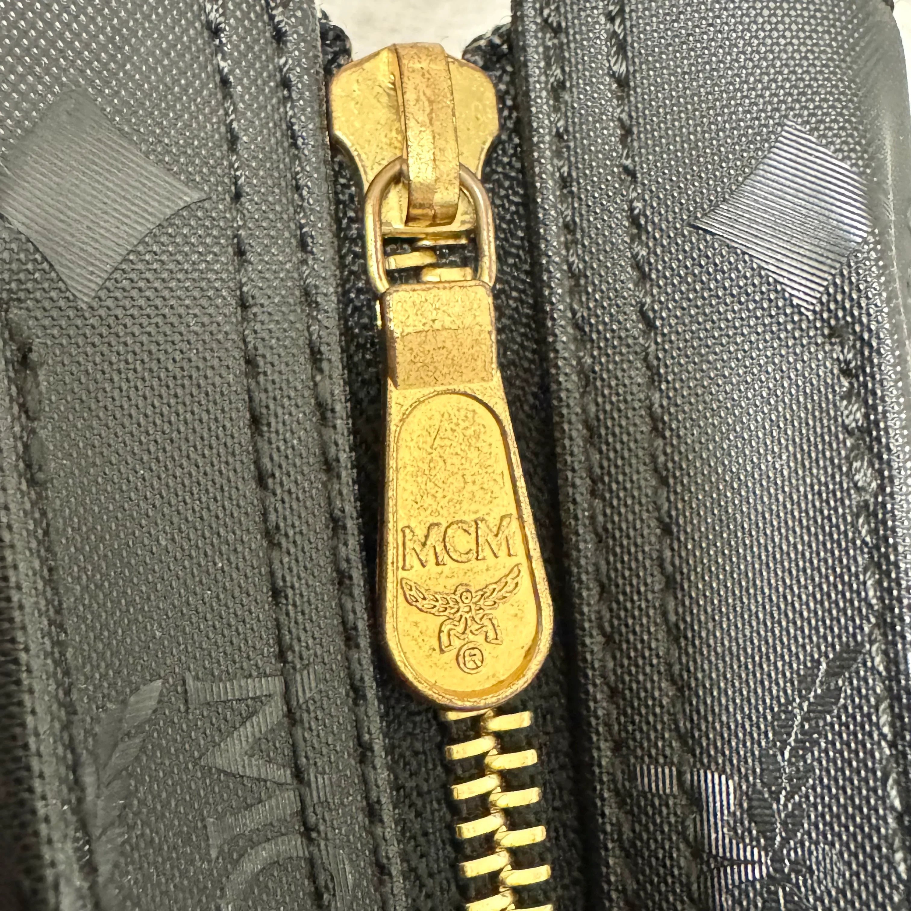 MCM Large Visetos Nylon Tote Bag Black