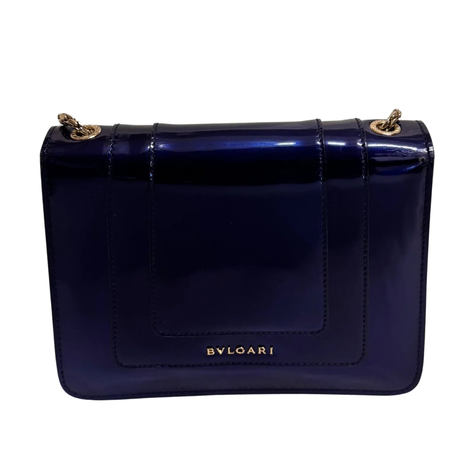 Bvlgari Serpenti patent leather handbag Blue