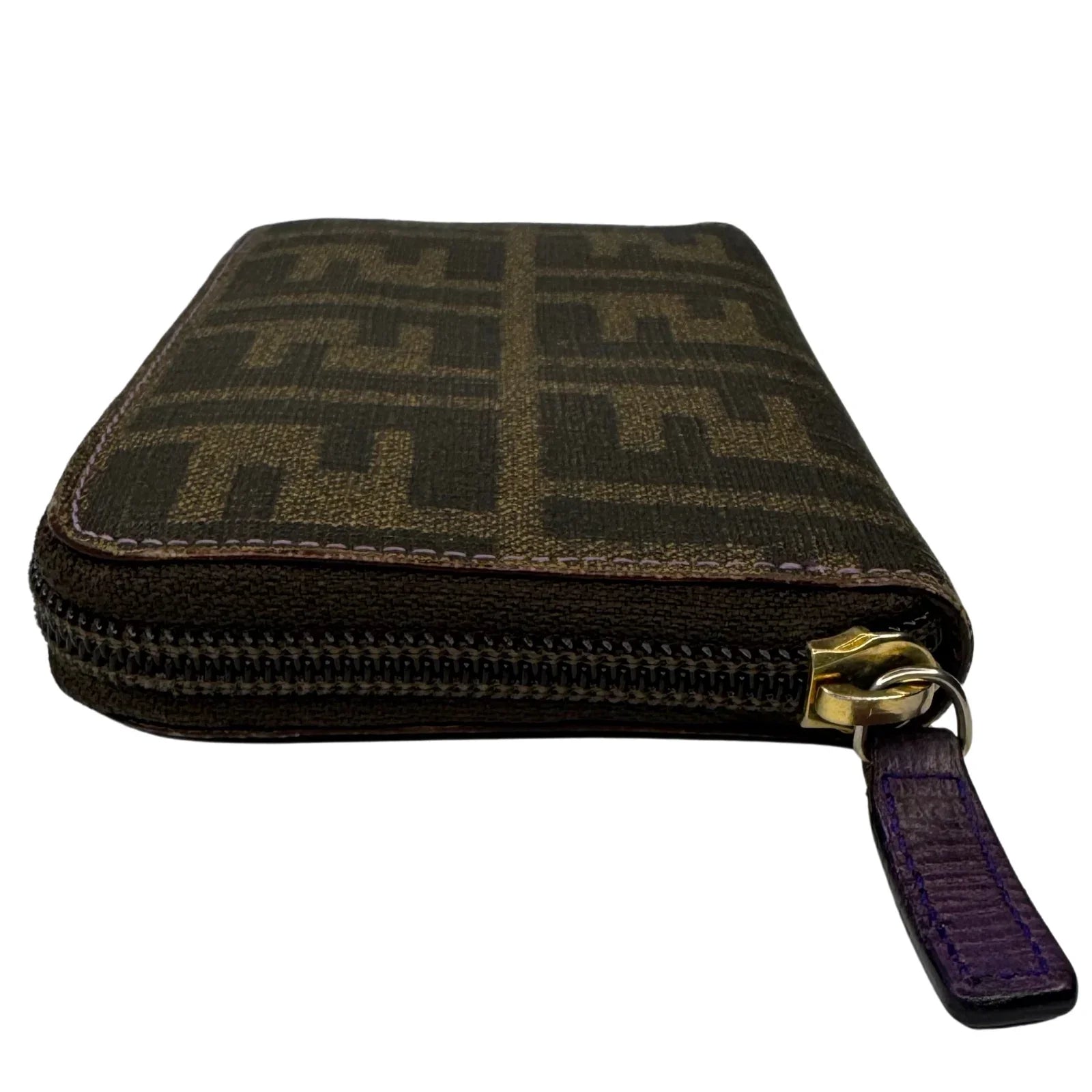 Fendi Zucca Monogram zip Wallet Tobacco