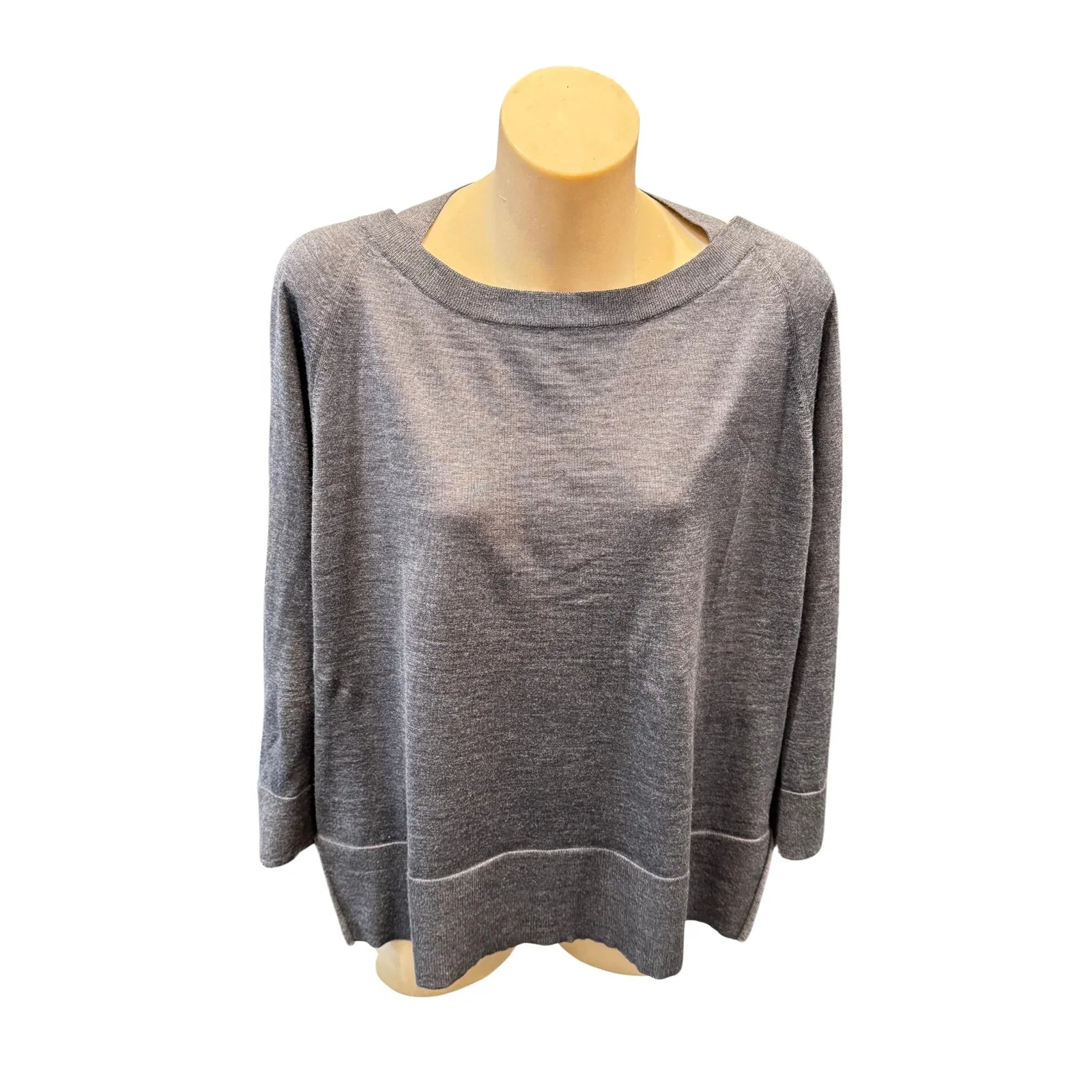Prada Virgin Wool Relaxed Knit Sweater Grey