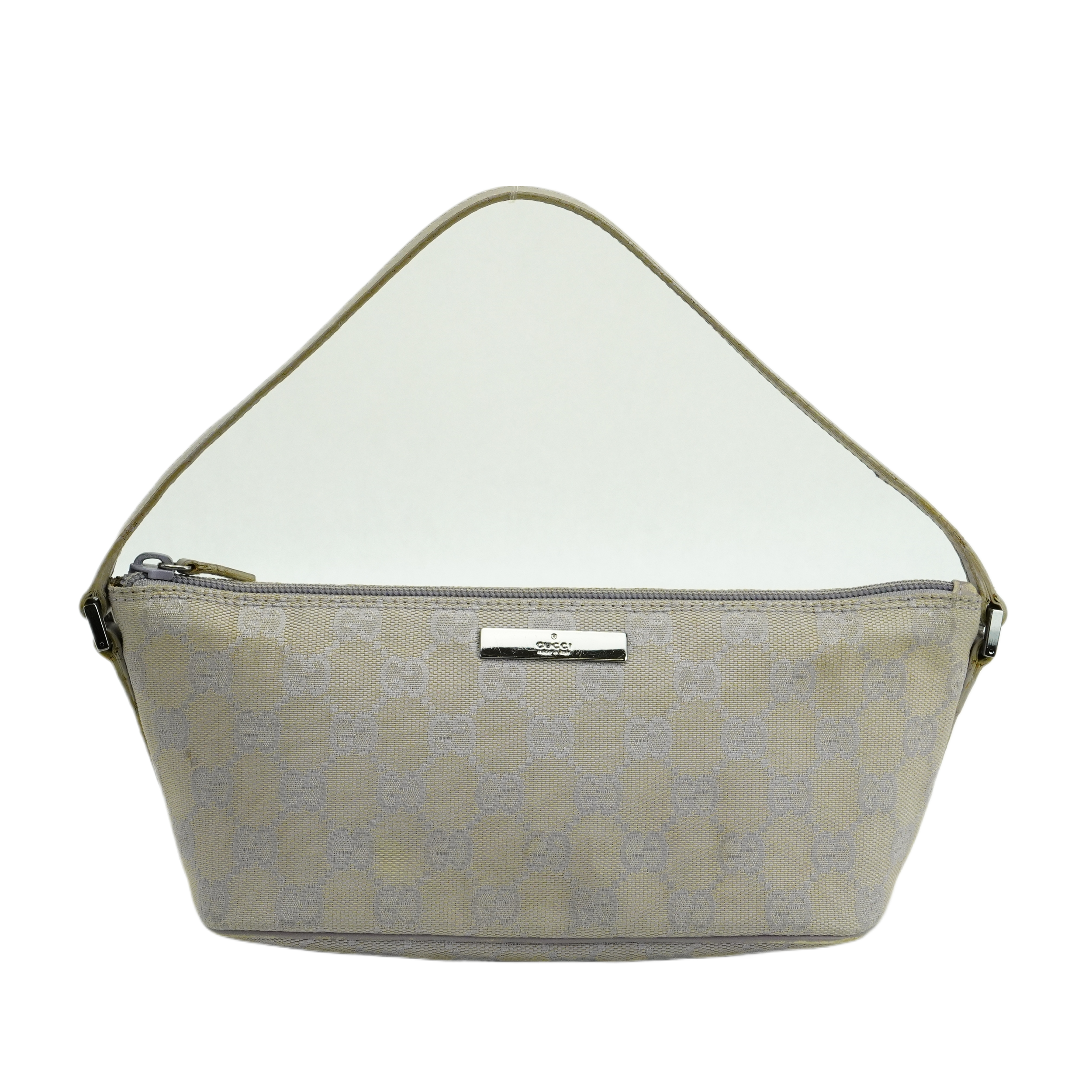 Gucci Grey GG Monogram Boat Pochette Bag