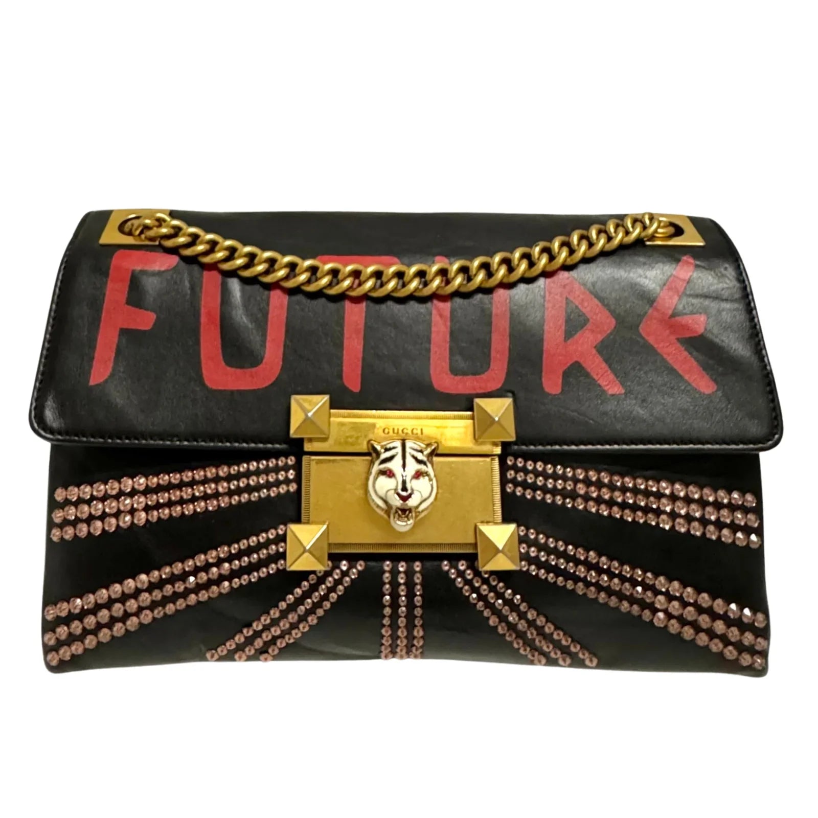 Gucci Osiride Future Embellished Leather Bag Black