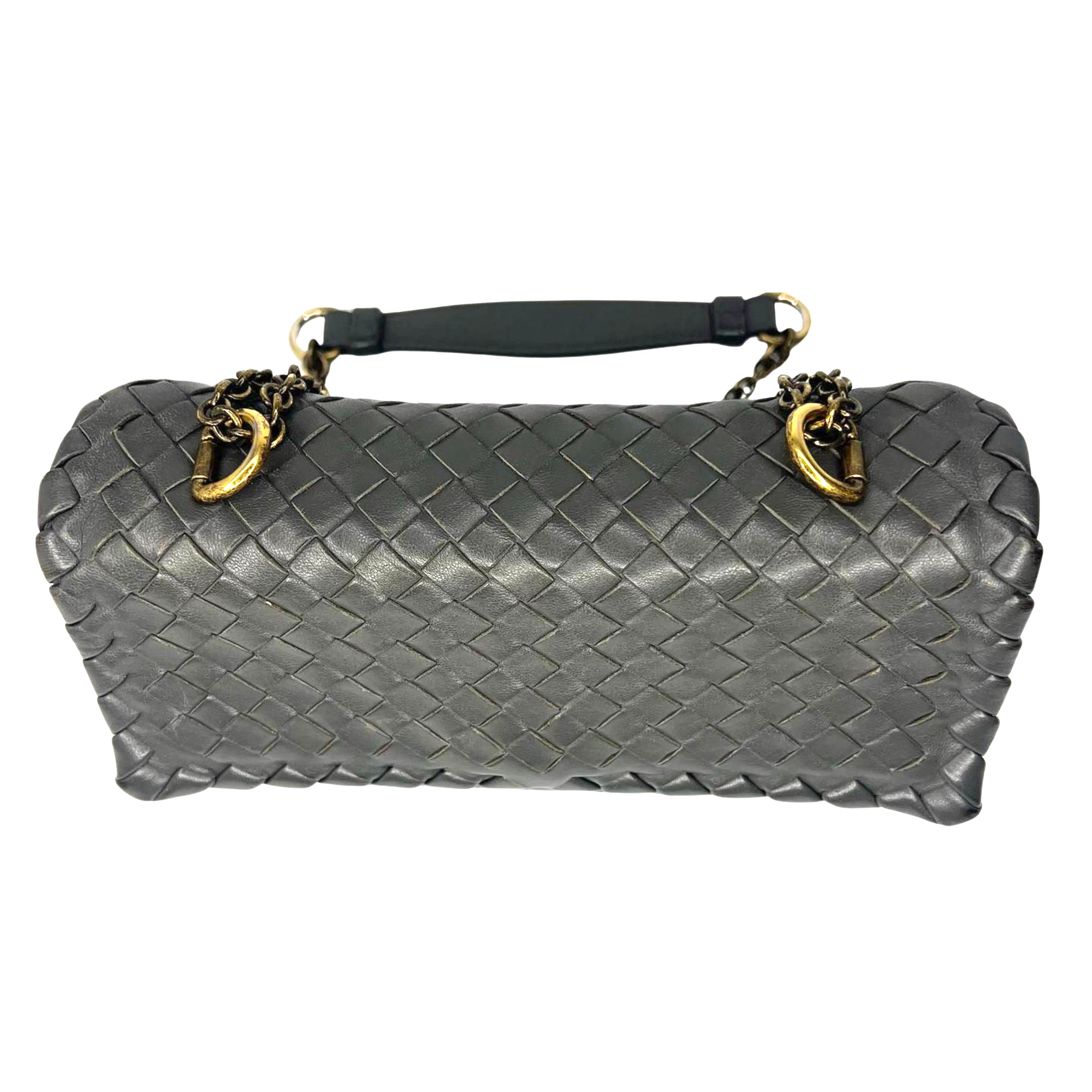 Bottega Veneta Nappa Intrecciato Medium Olimpia Bag – Steel Grey