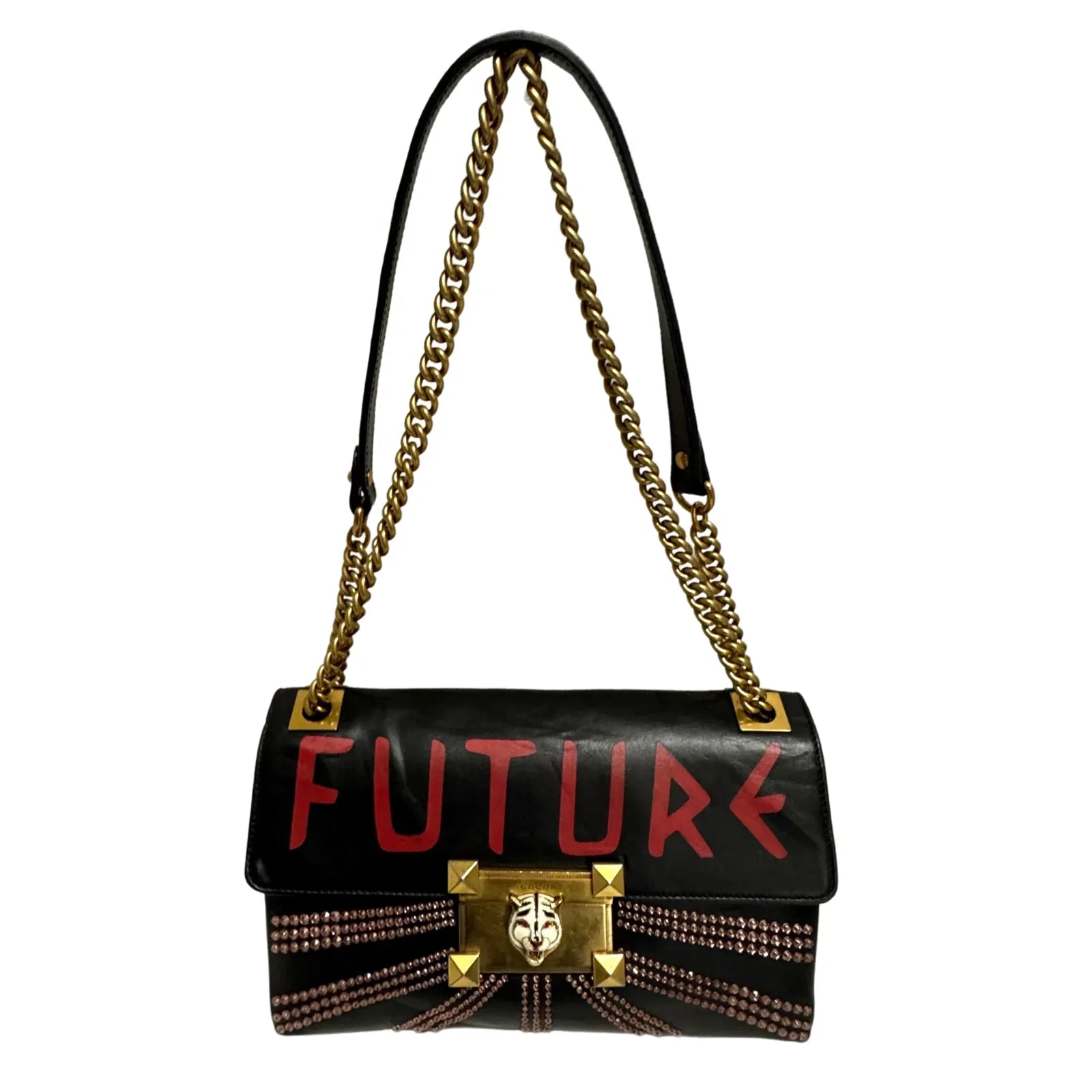 Gucci Osiride Future Embellished Leather Bag Black