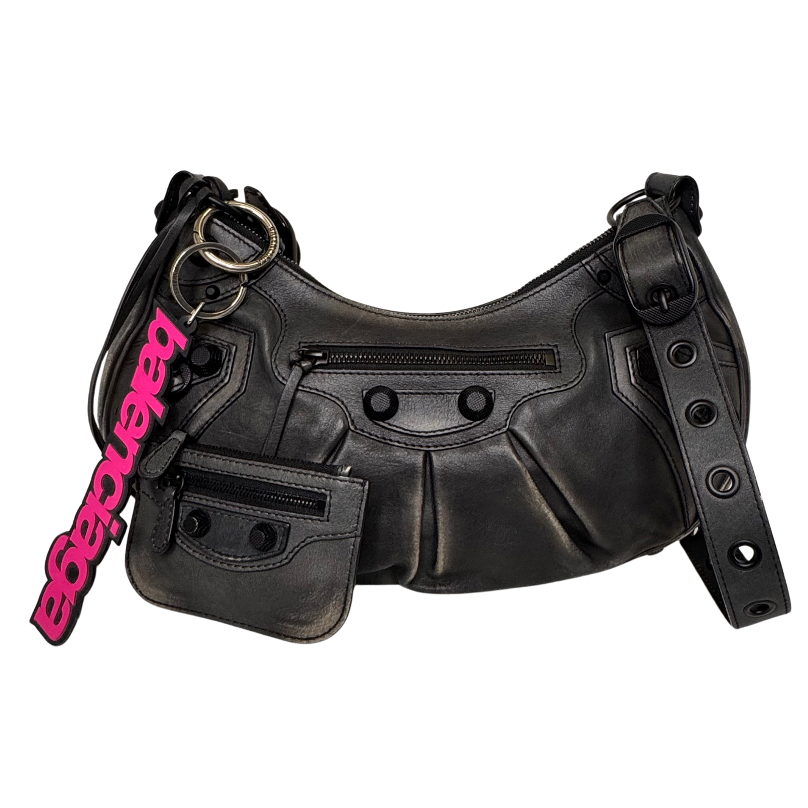 Balenciaga Calfskin Small Le Cagole Shoulder Bag – Black