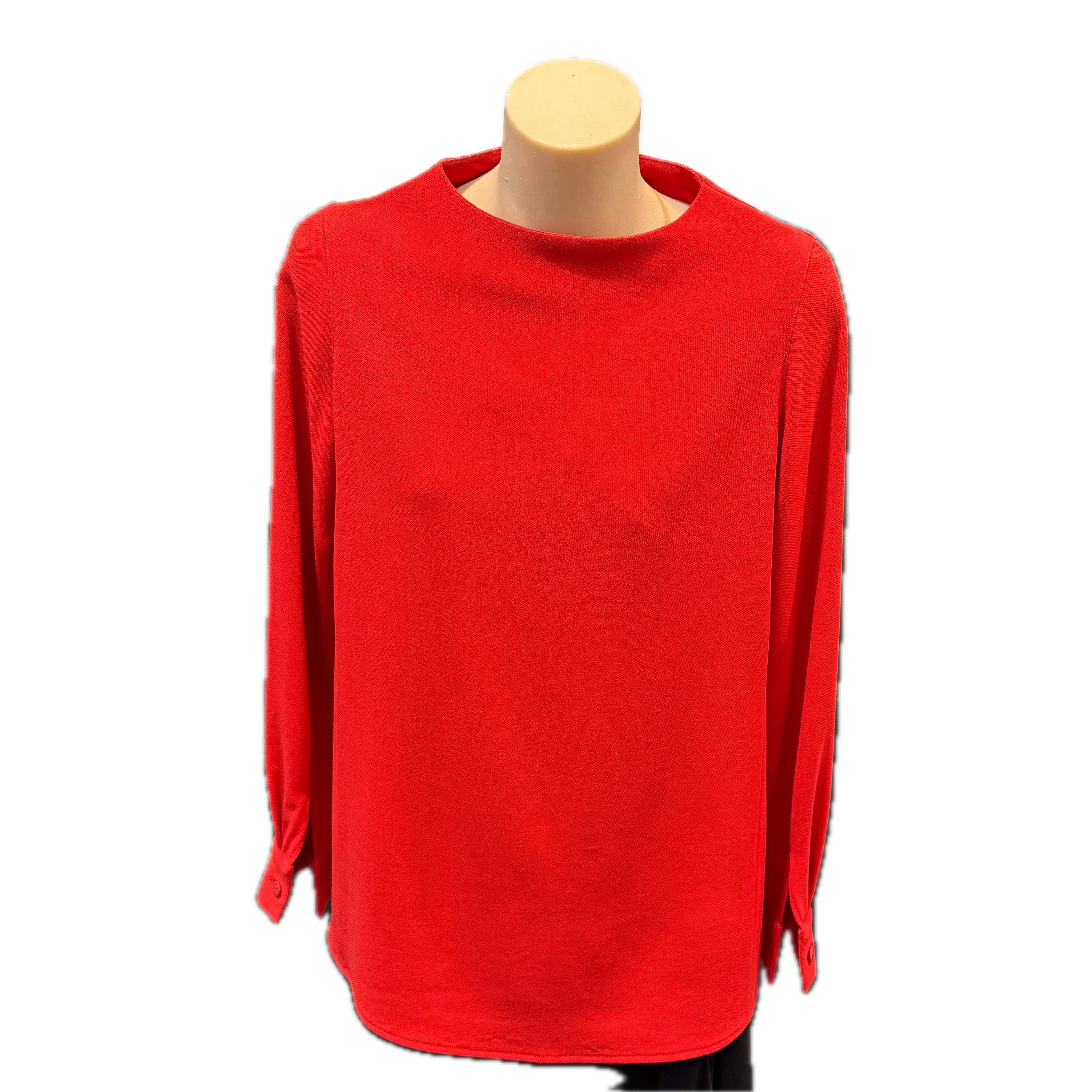 Giorgio Armani Red Long-Sleeve Boat Neck Top Size 40