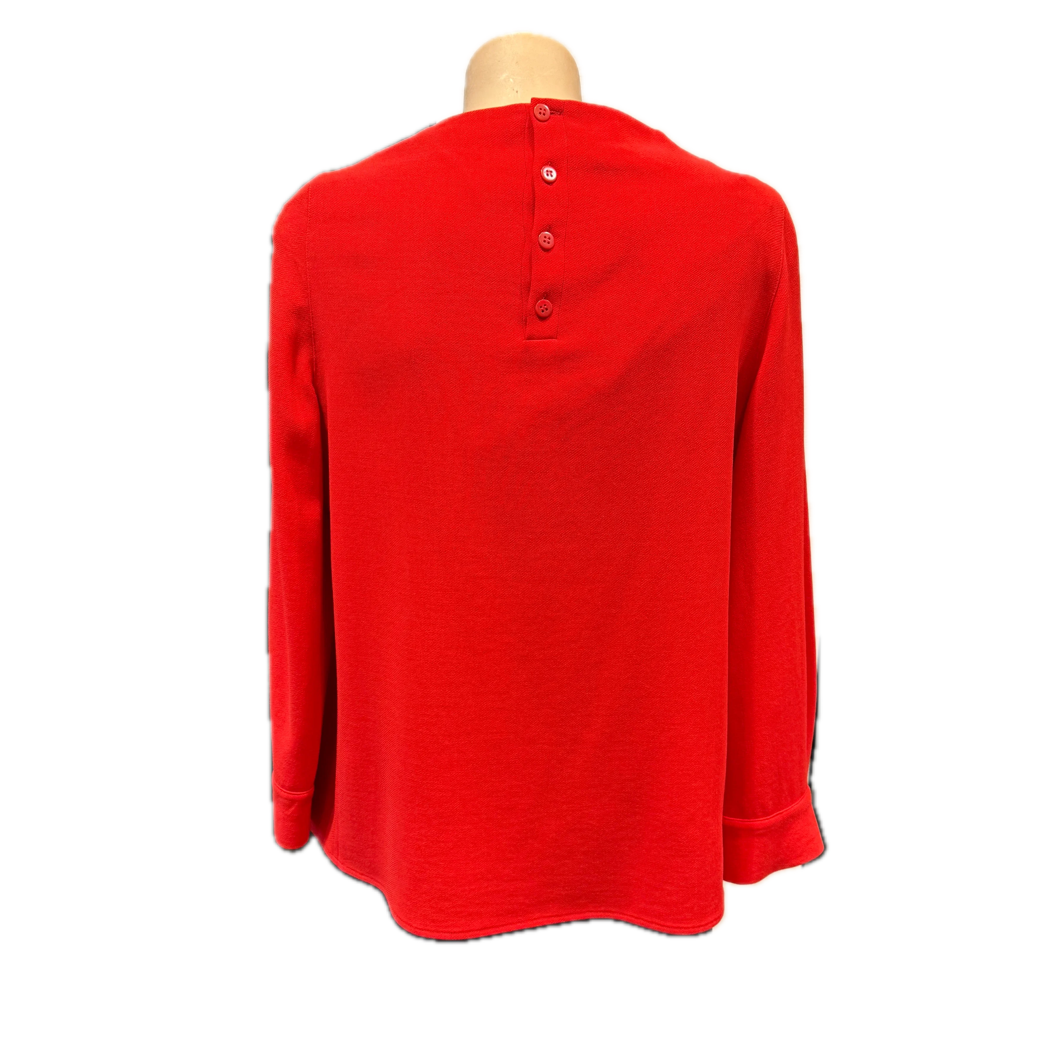 Giorgio Armani Red Long-Sleeve Boat Neck Top Size 40