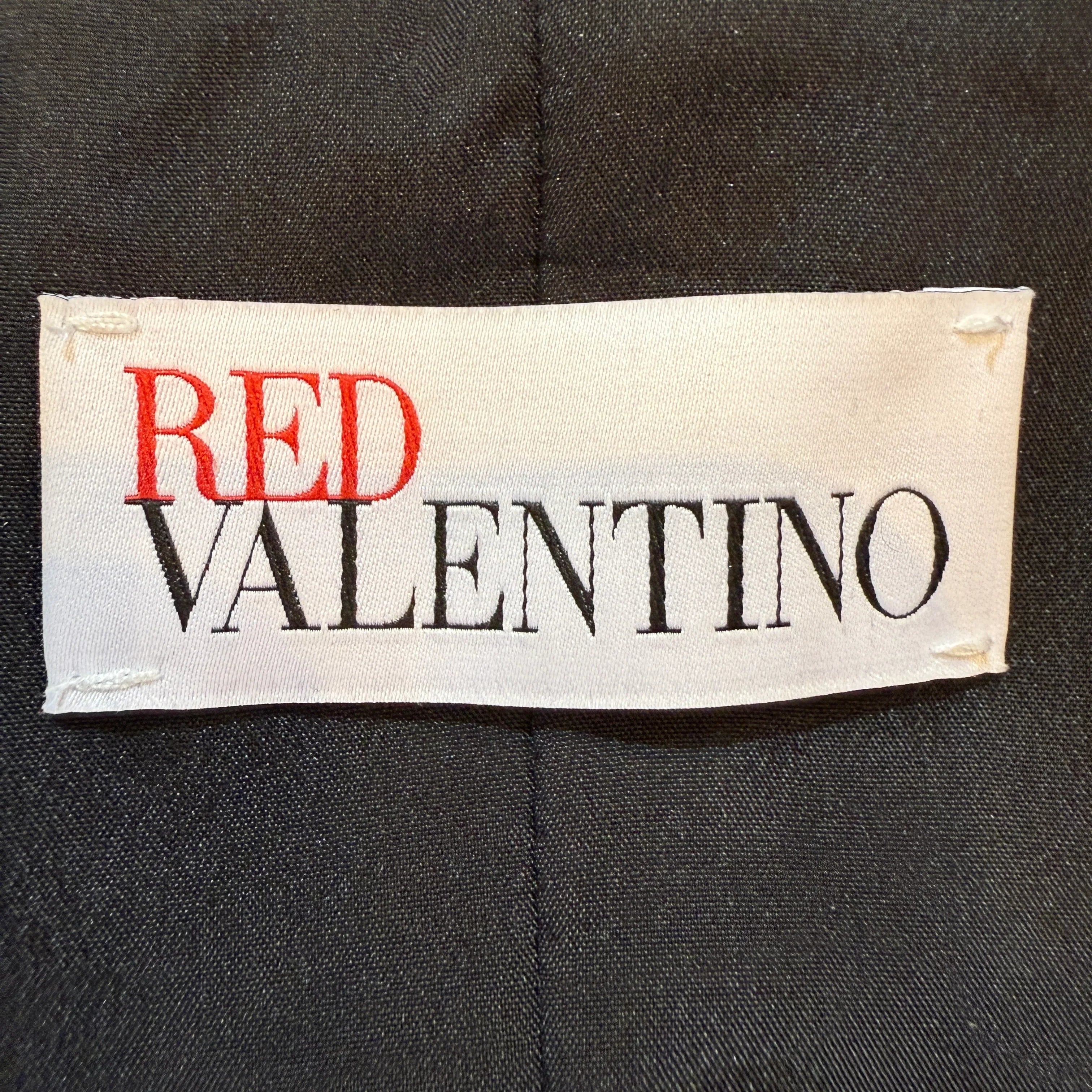 Red Valentino Bird Print Coat Jacket In Nero/rosso size 38