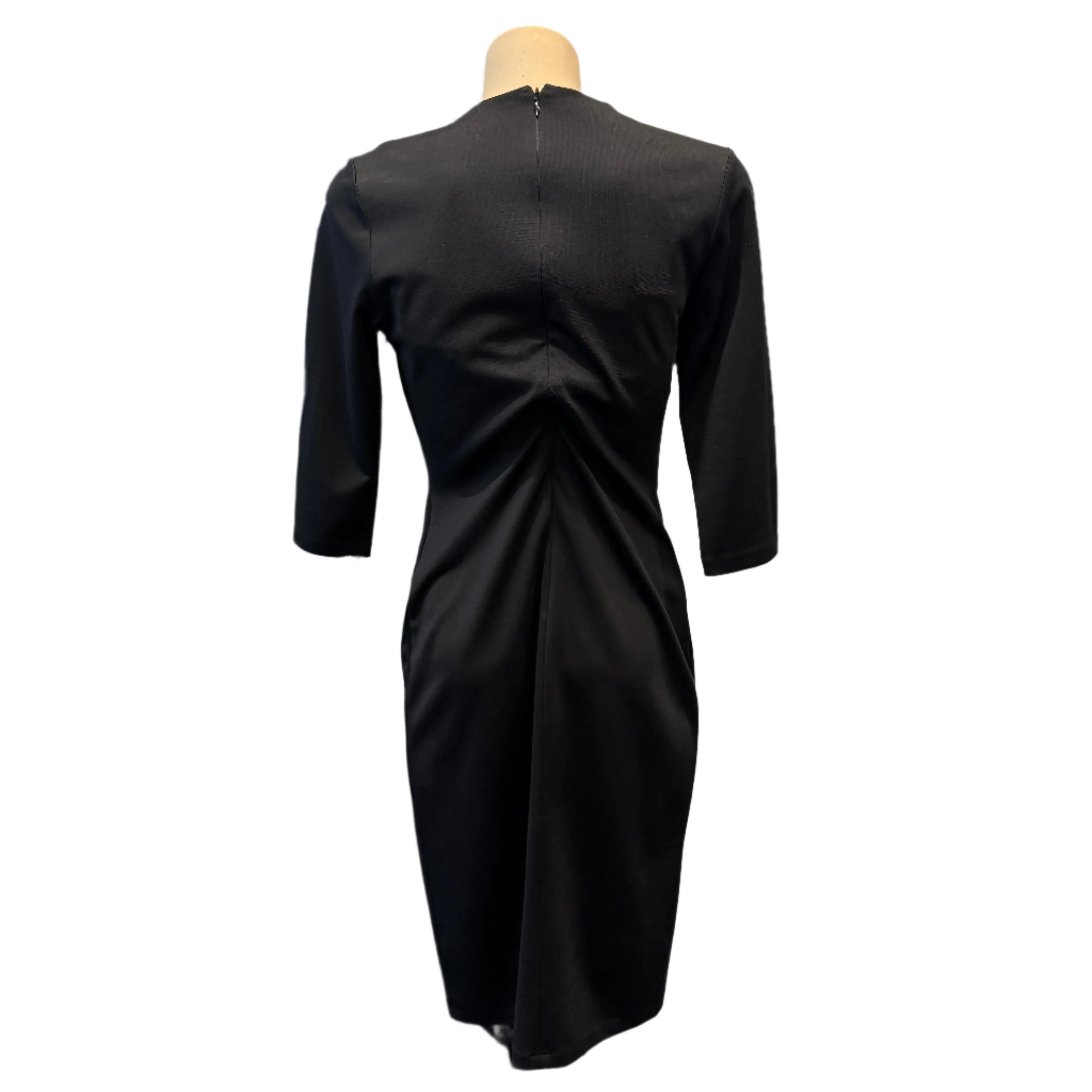 Versace Black Cutout Detail Sheath Midi Dress size 40