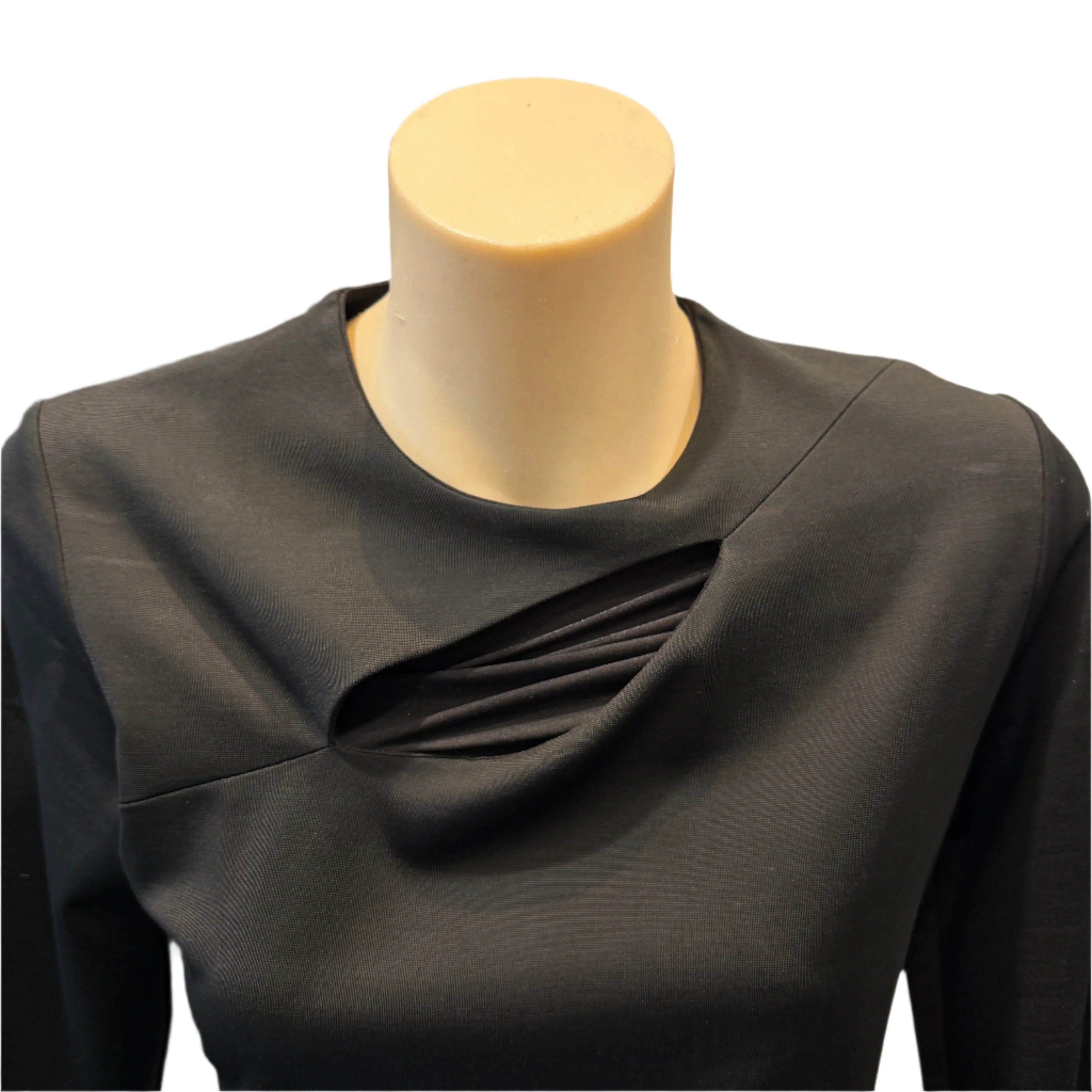 Versace Black Cutout Detail Sheath Midi Dress size 40