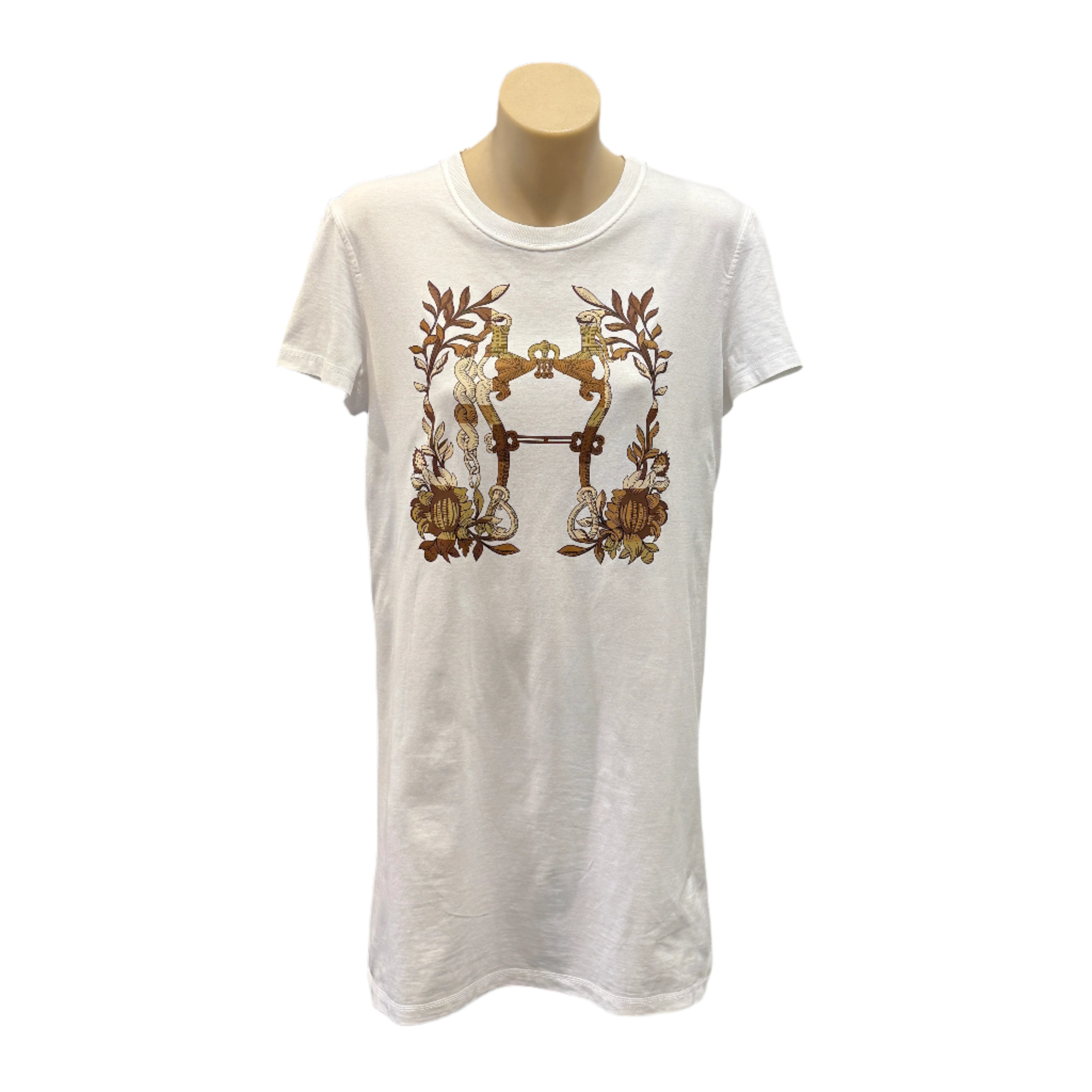 Hermes  Della Cavalleria Mid T shirt Dress White 38