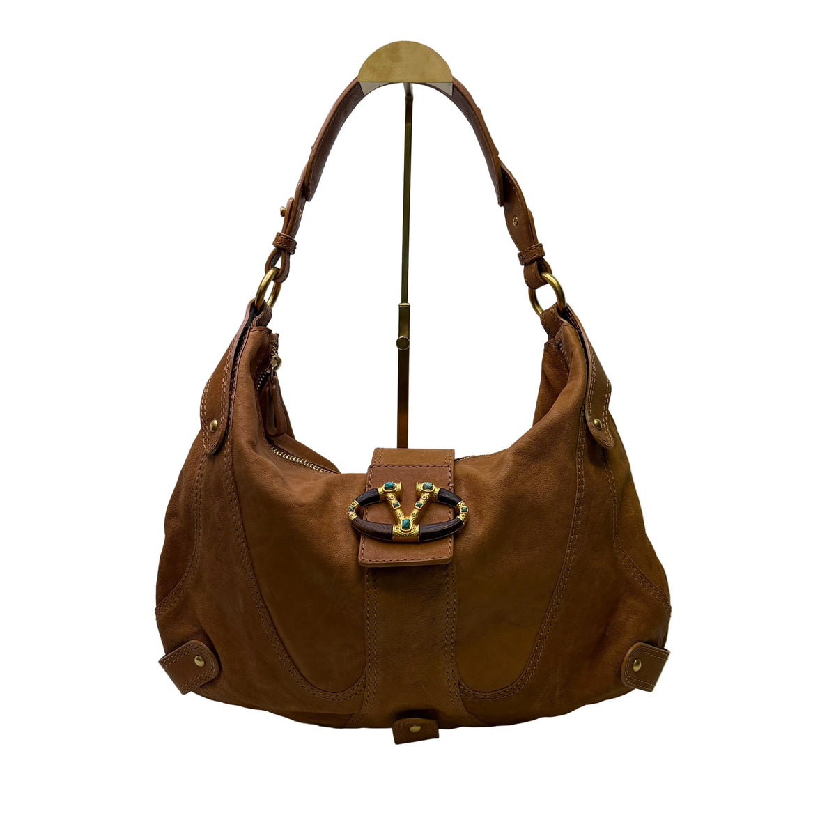 Valentino Shoulder Bag Leather Brown - Lost Designer
