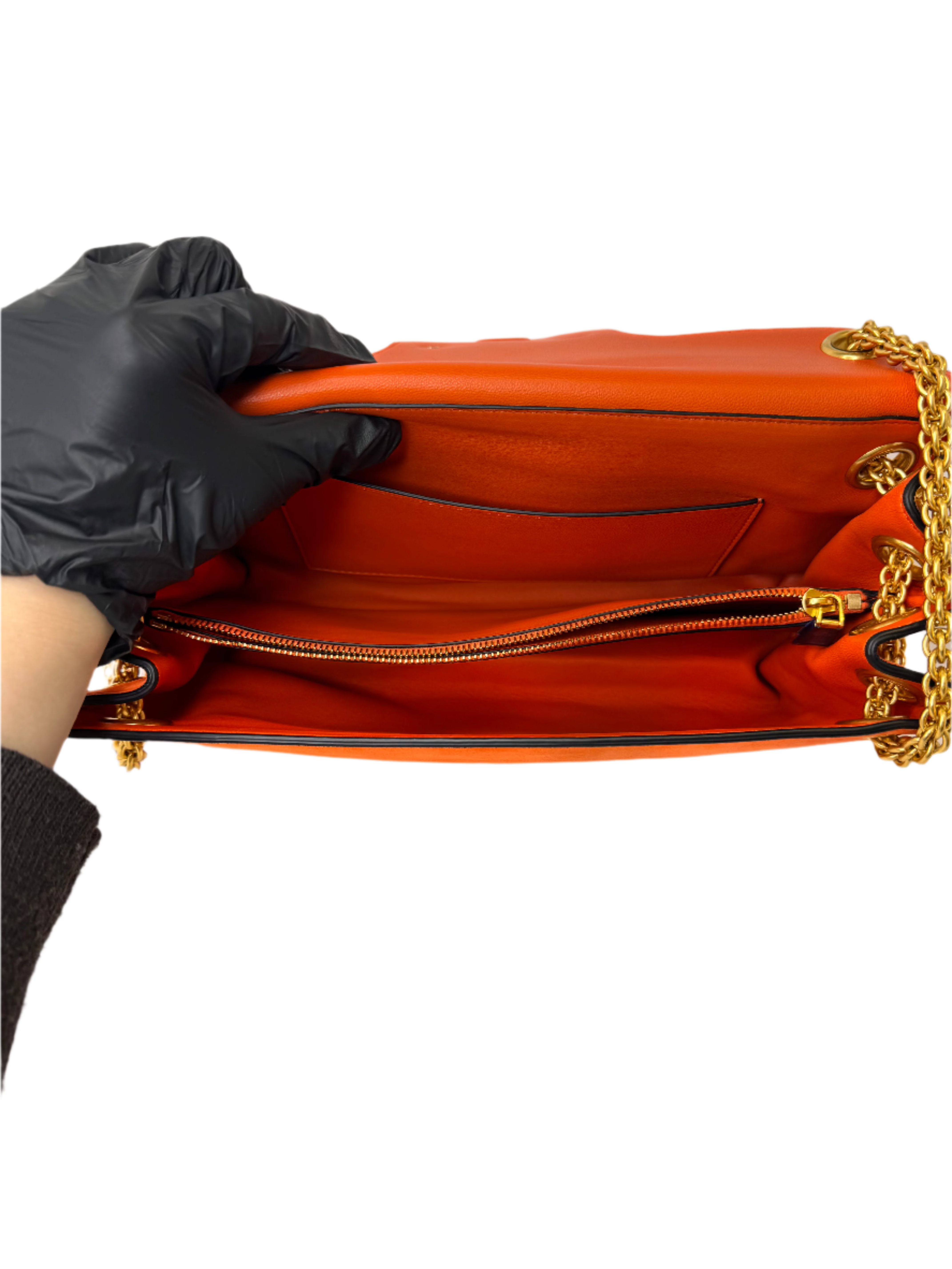 Valentino Garavani Stud Sign Shoulder Bag – Orange Nappa Leather