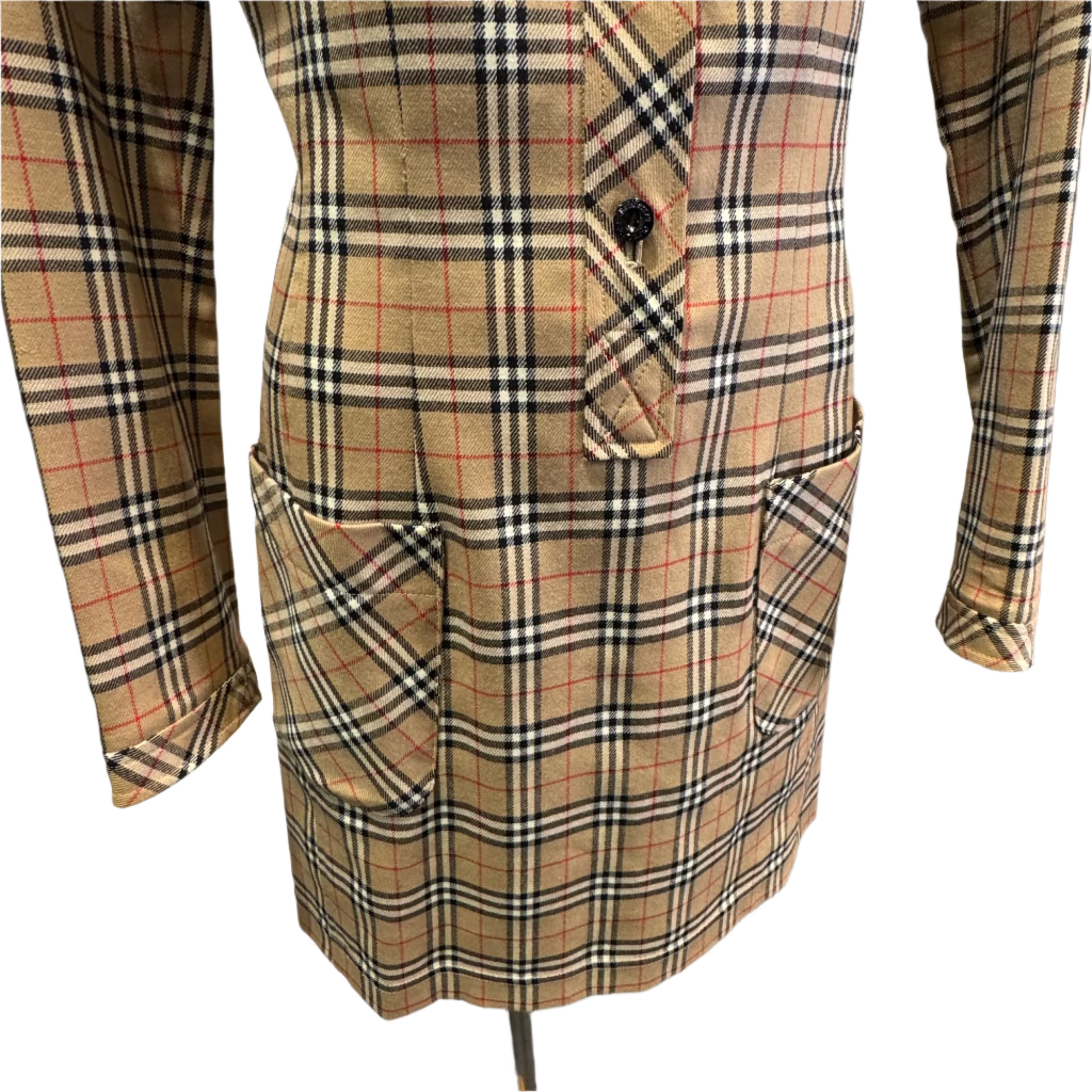 Burberry Check pocket dress long sleeve 38