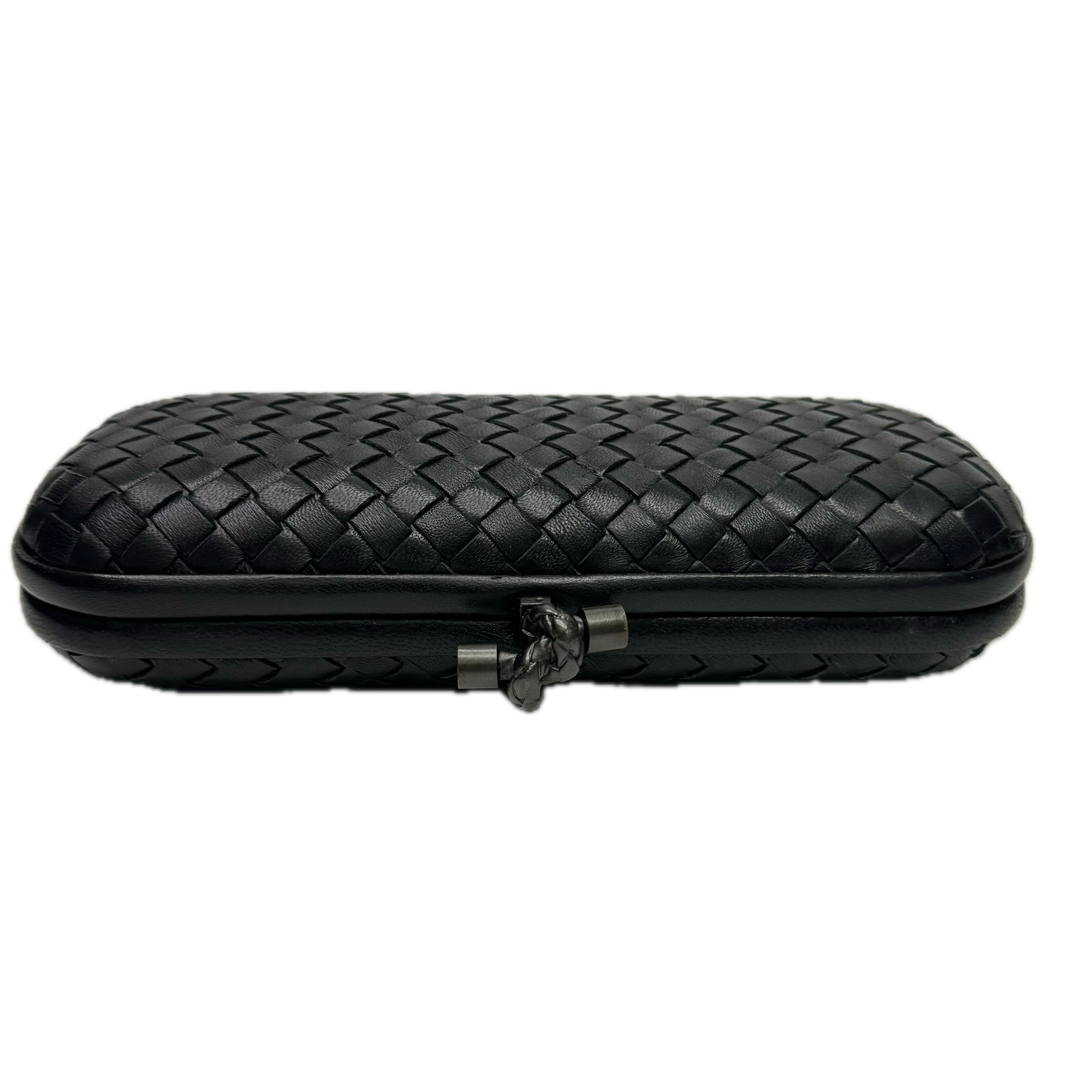 Bottega Veneta Intrecciato Leather Long Knot Clutch Black