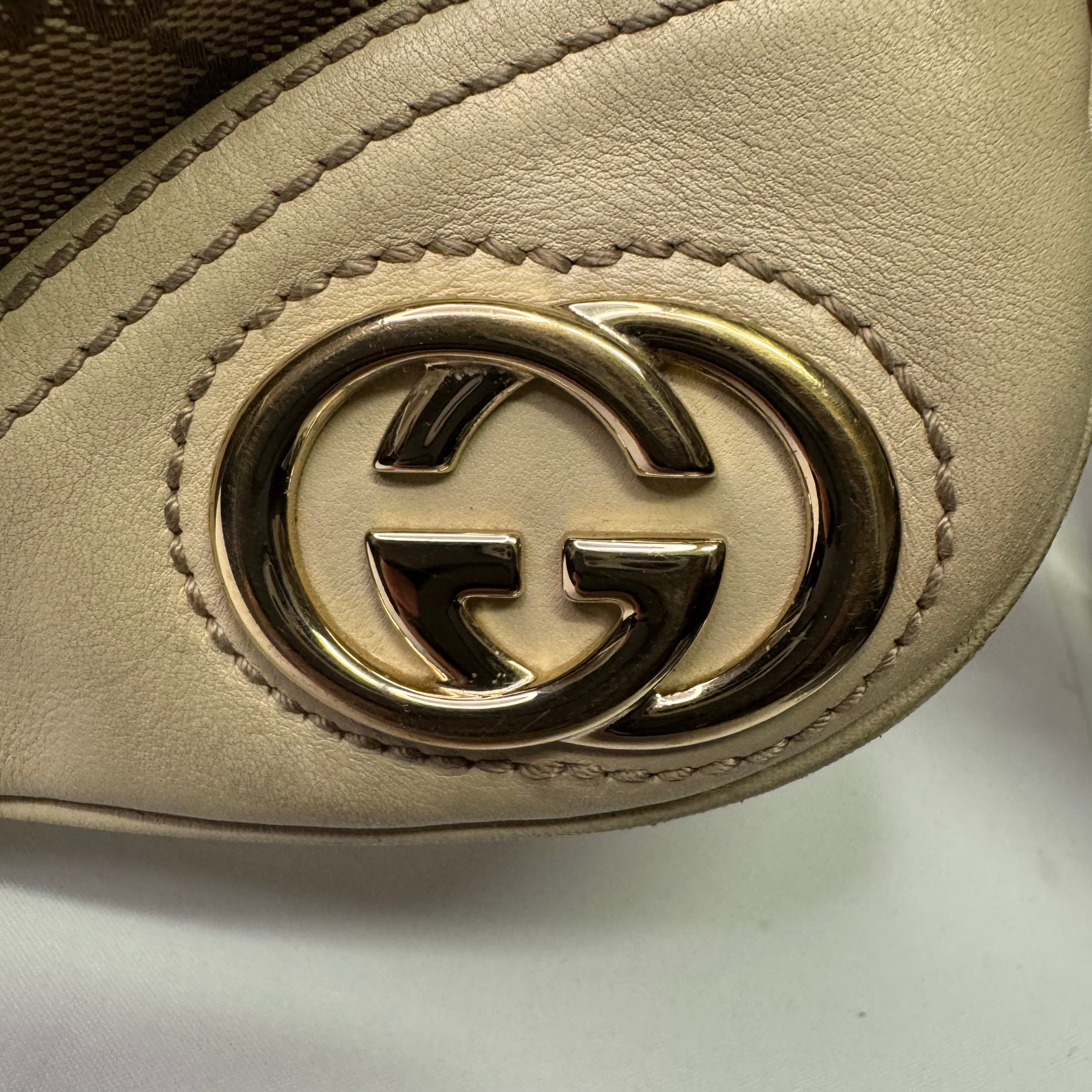 Guccui Monogram GG New Britt Hobo Ivory Shoulder Bag - Lost Designer