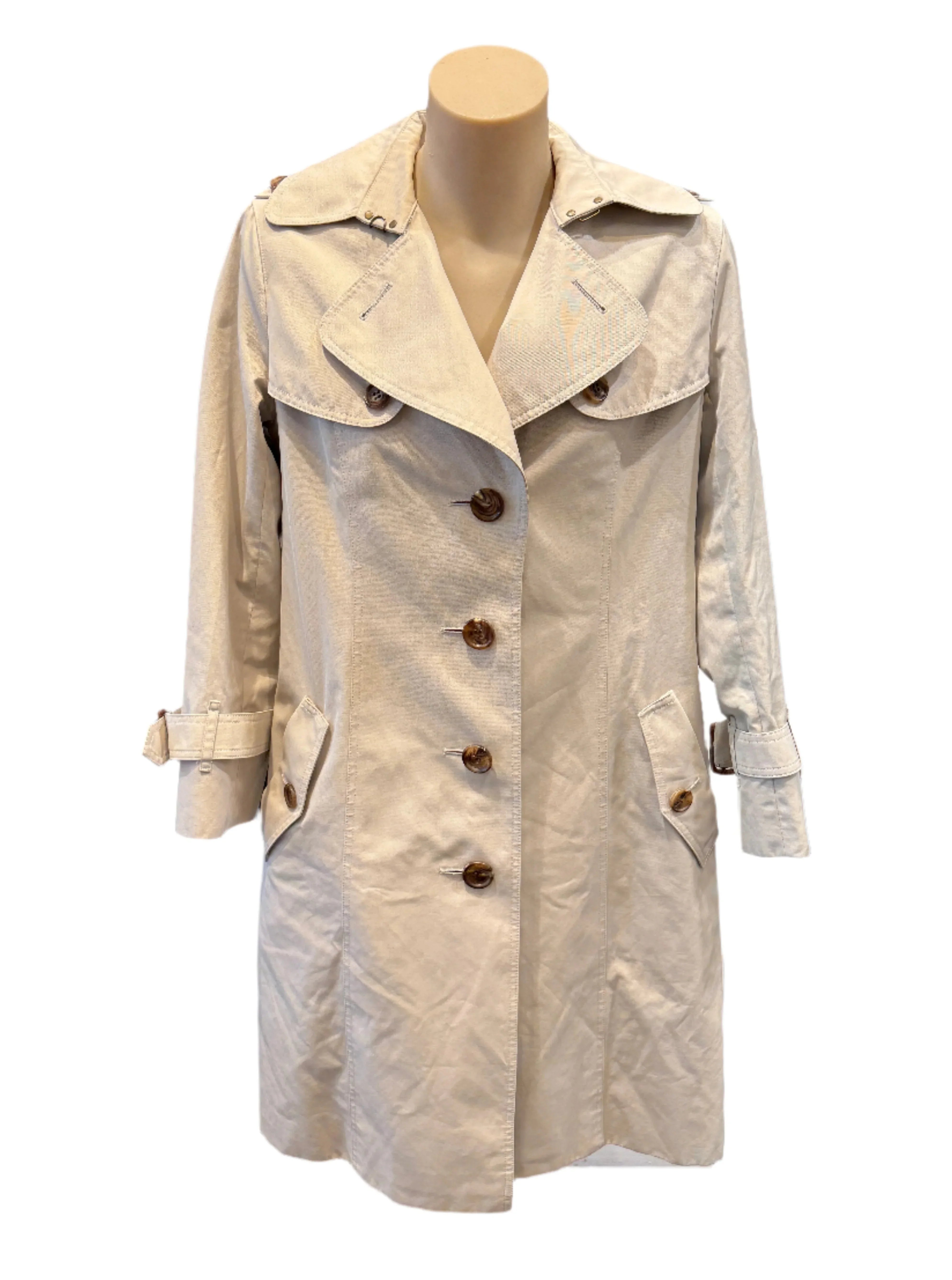 Burberry Coat Cotton Beige Check 40