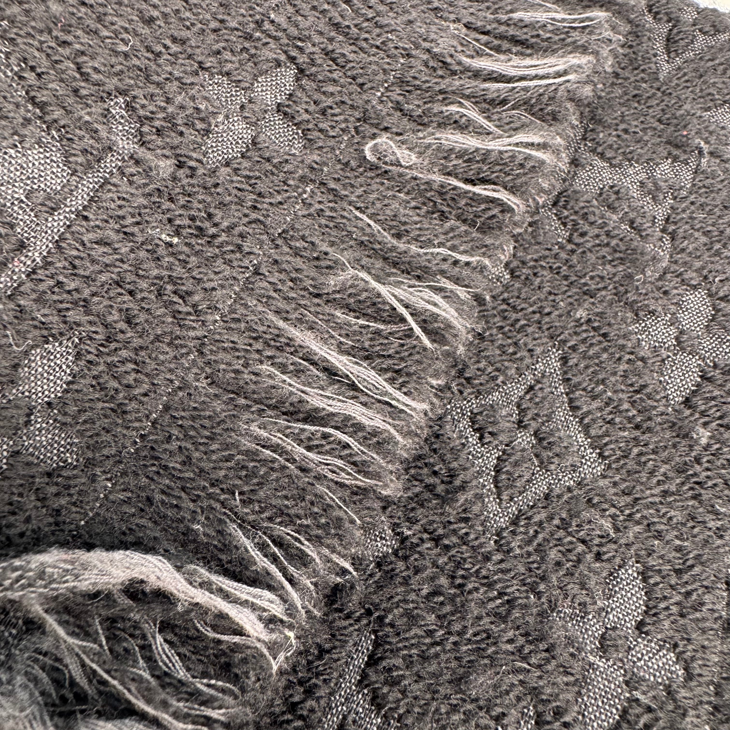 Louis Vuitton Monogram Wool Scarf Charcoal - Lost Designer