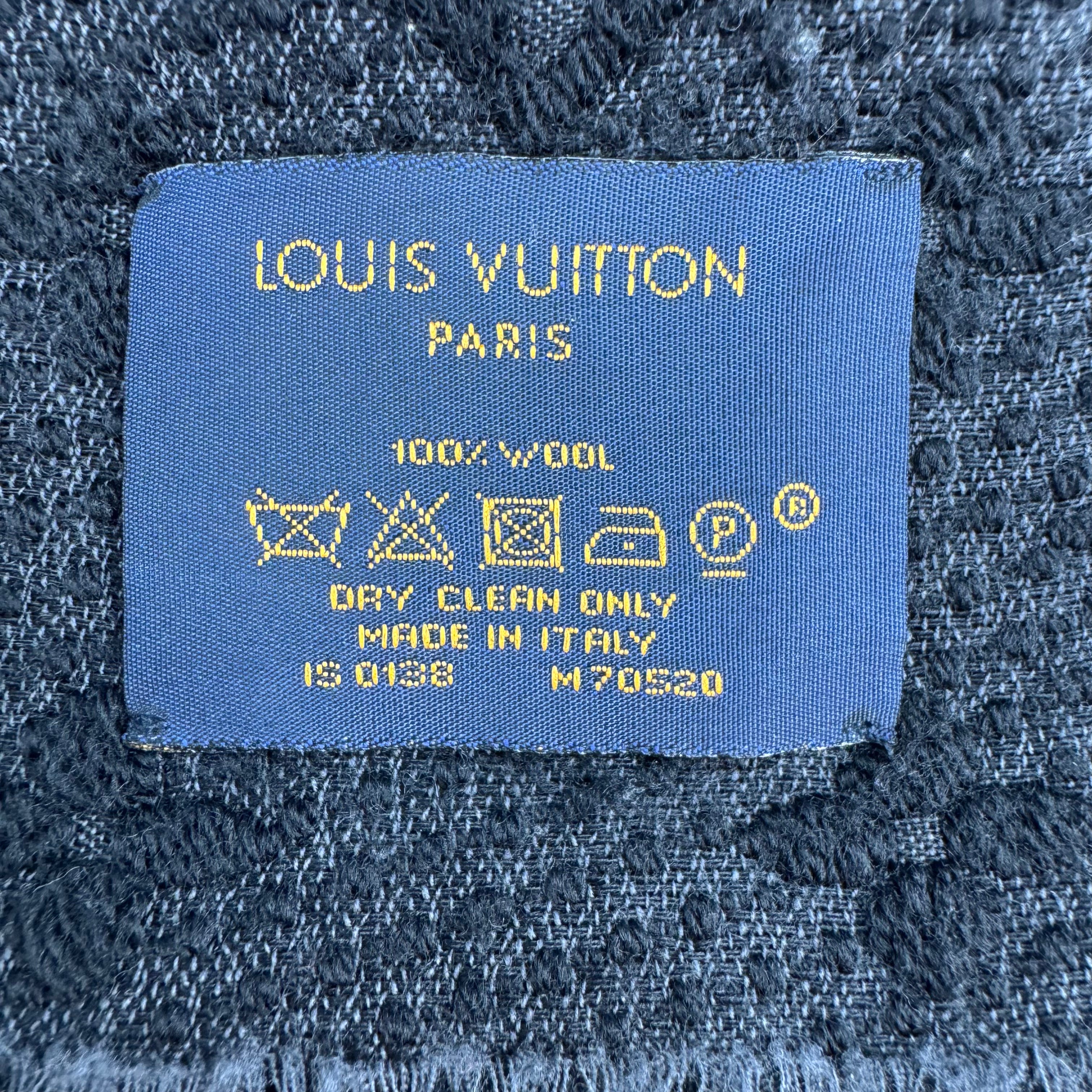 Louis Vuitton Monogram Wool Scarf Charcoal - Lost Designer