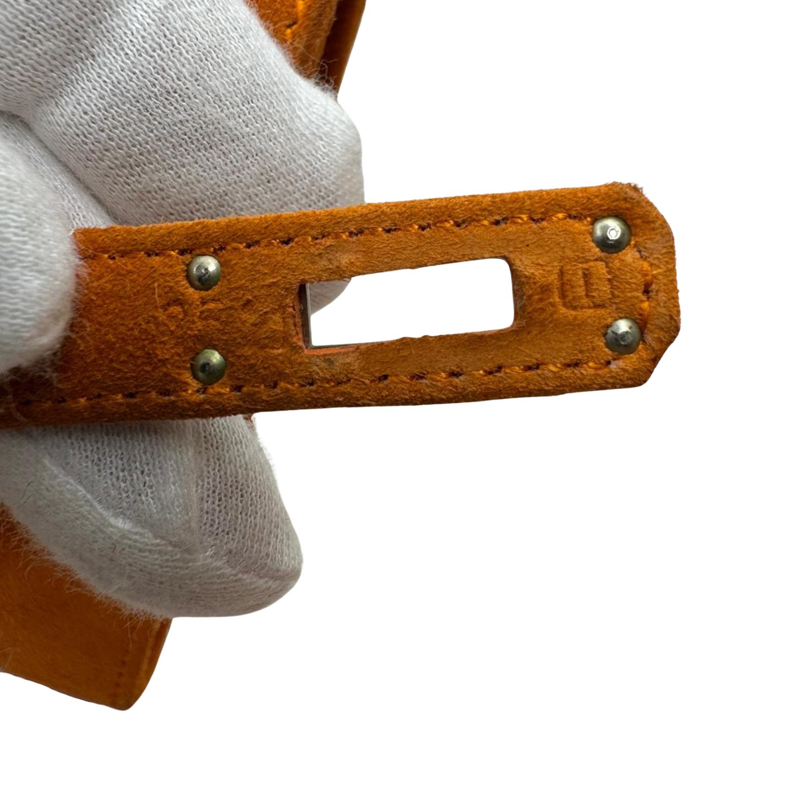 Hermès Kelly Pochette Orange H Veau Doblis Suede PWH ☐ I Stamp