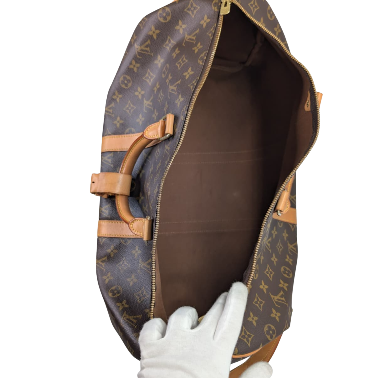 Louis Vuitton Monogram Keepall Bandoulière 50 Duffle Bag Brown