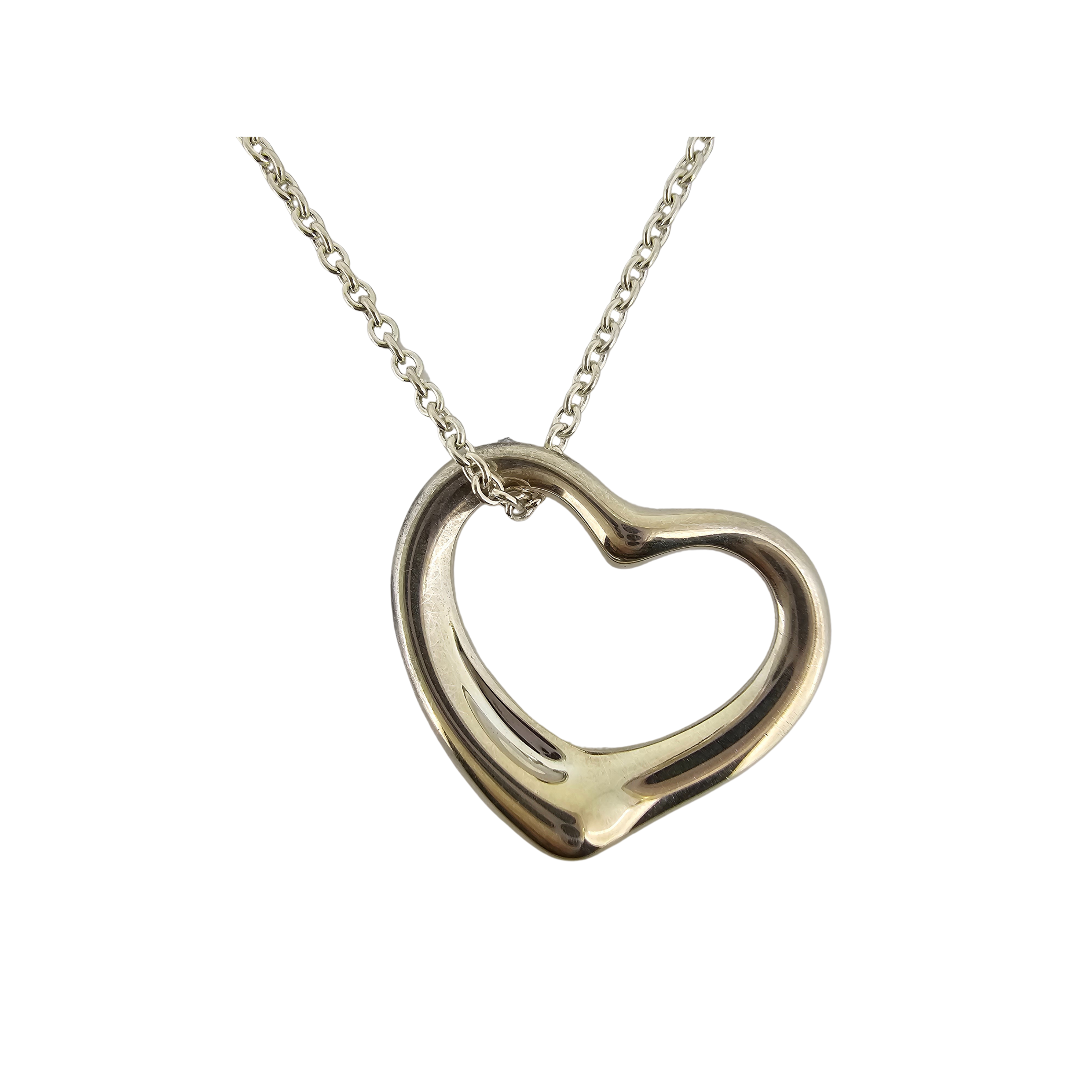 Tiffany & Co Elsa Peretti Medium Heart Sterling Silver Necklace