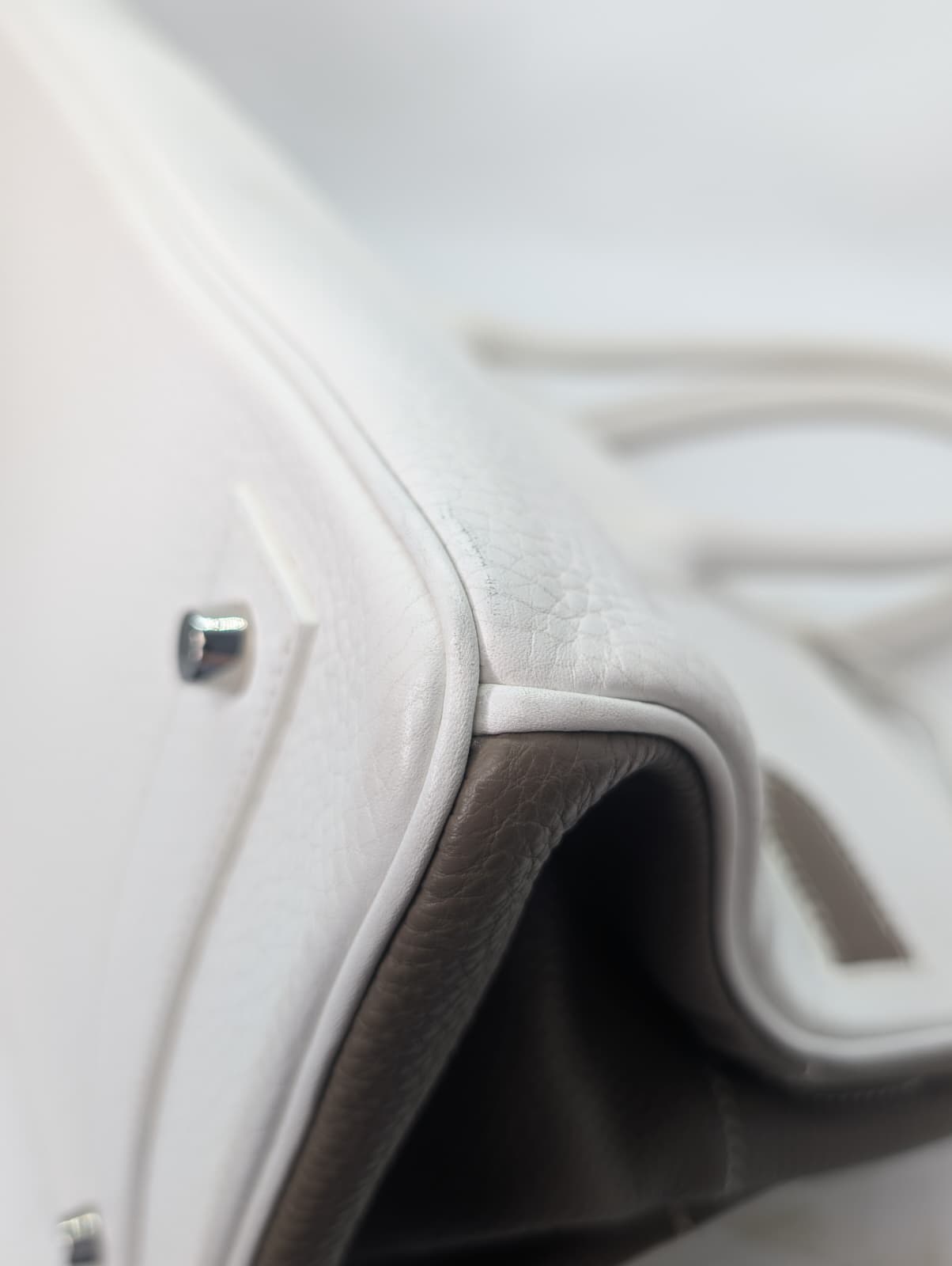 Hermès Birkin Shoulder 42 White Etoupe Clemence Palladium Hardware □J Stamp