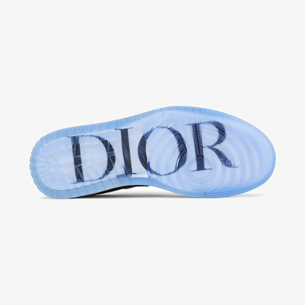Blue Dior sneaker sole on a white background