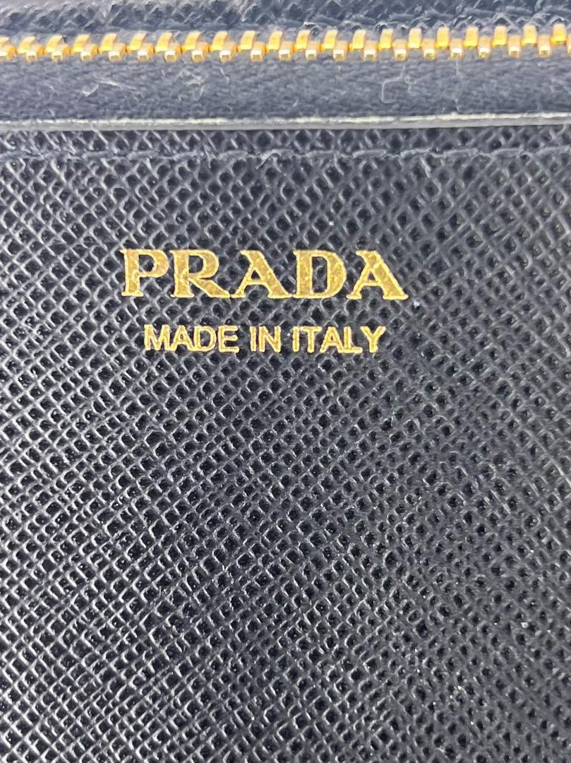 Prada Saffiano Metal Leather Continental Wallet Black