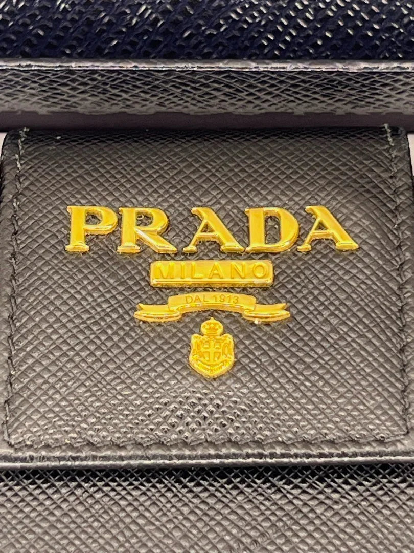Prada Saffiano Metal Leather Continental Wallet Black