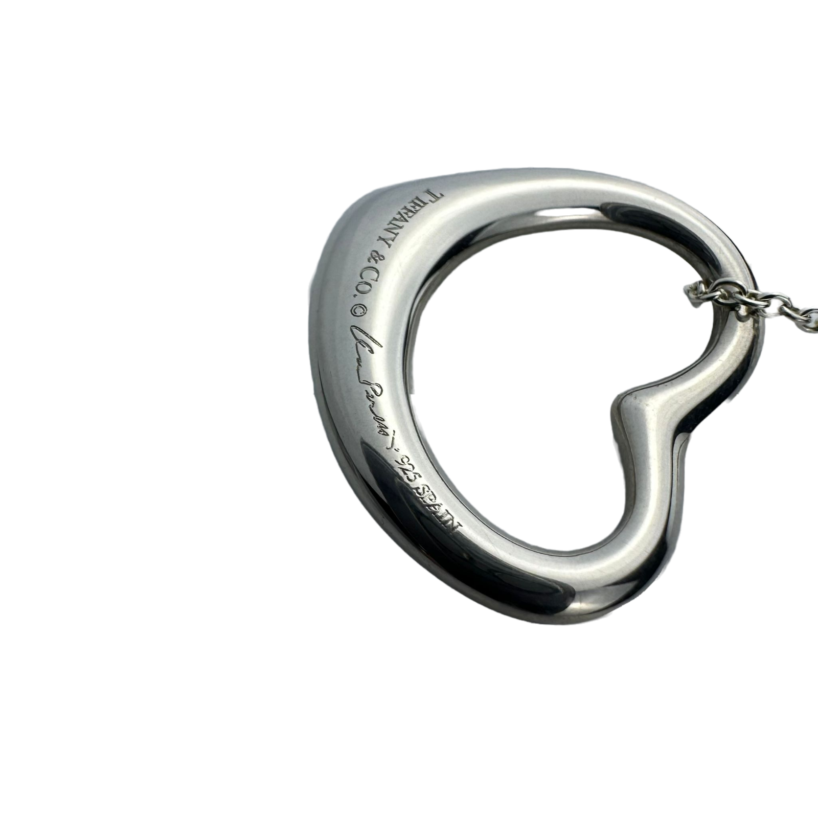 Tiffany & Co. Open Medium Heart Necklace Sterling Silver