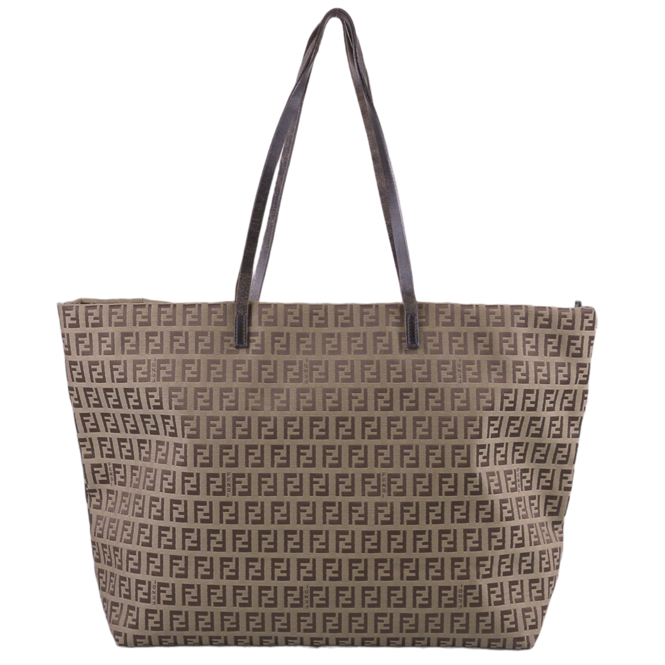 Fendi Canvas Zucca Brown Monogram Tote Bag