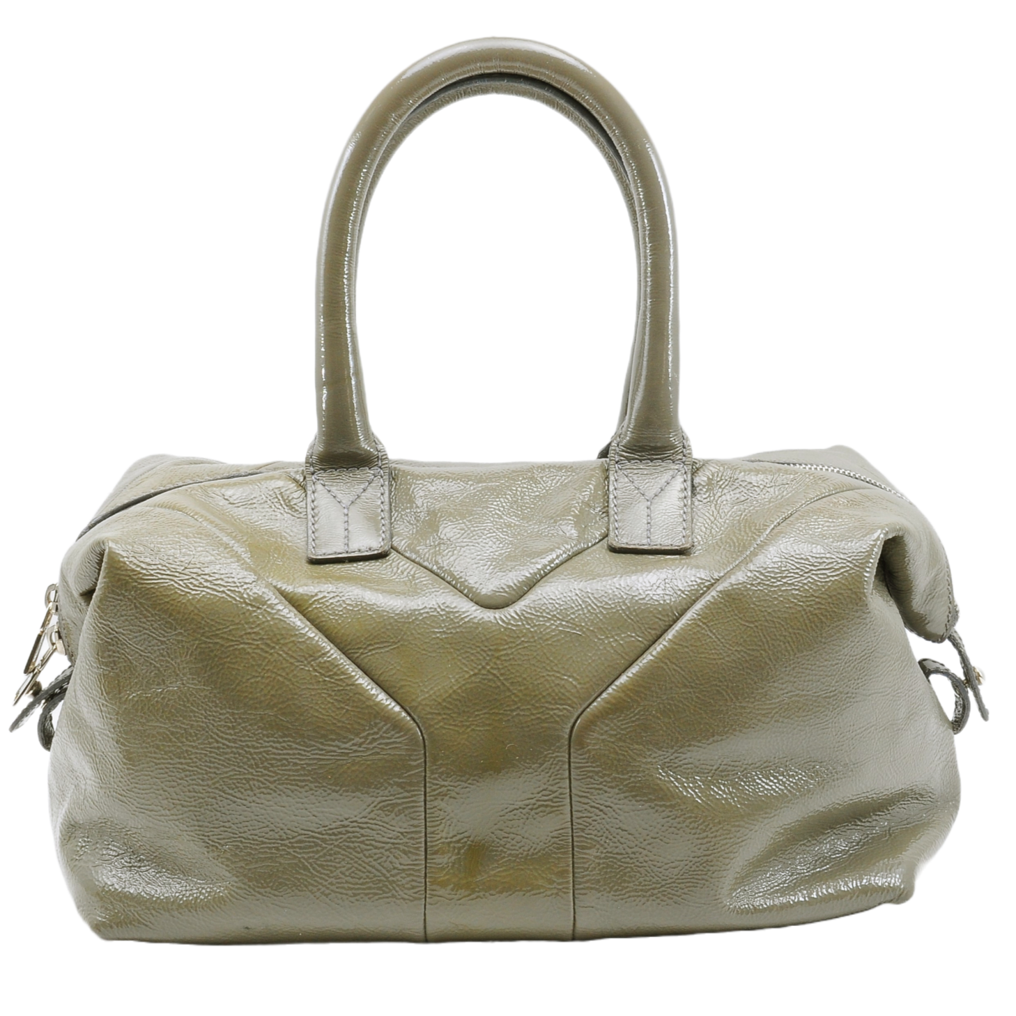 Yves Saint Laurent Easy Patent Leather Boston Bag Olive