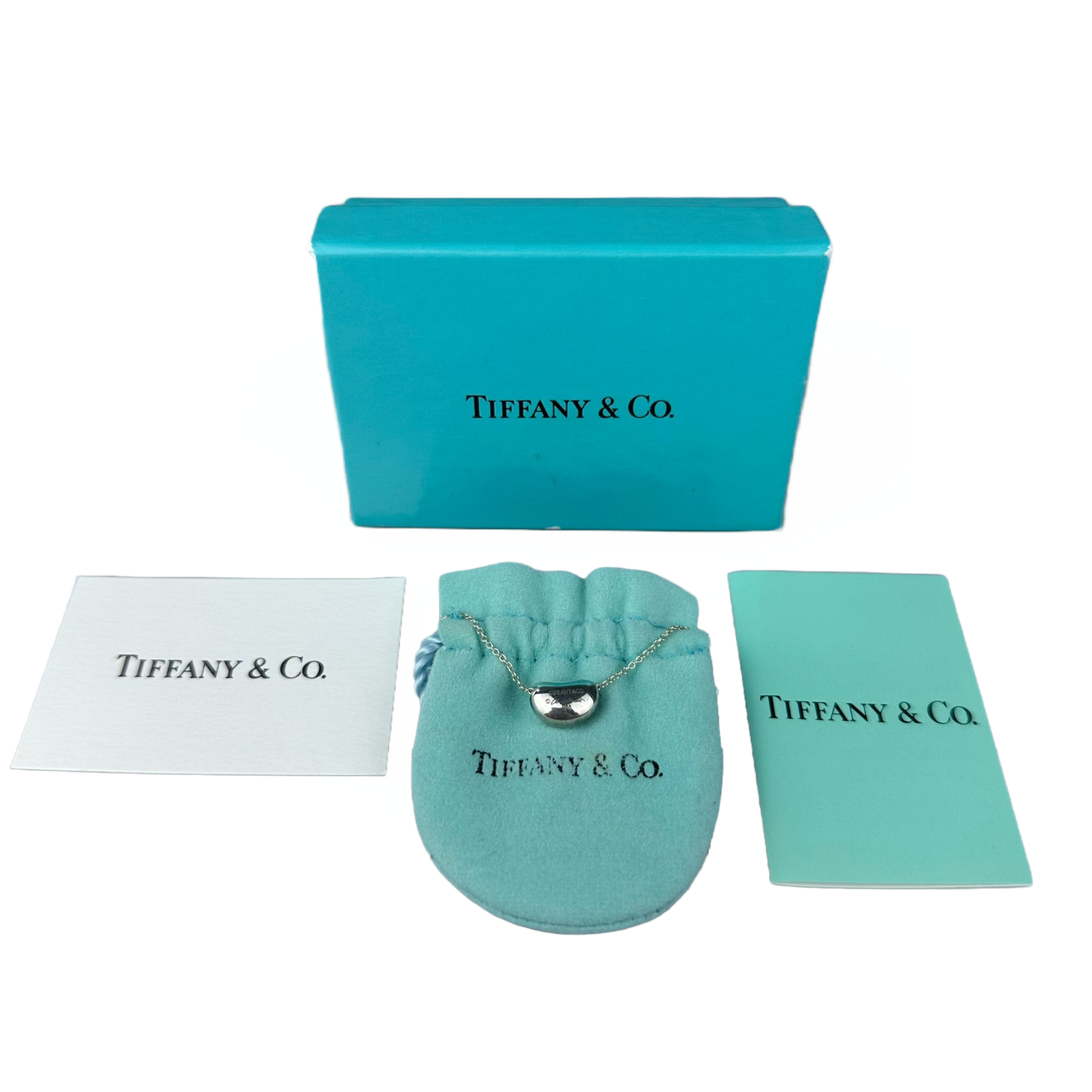 Tiffany & Co Mini Bean Pendant Necklace Sterling Silver