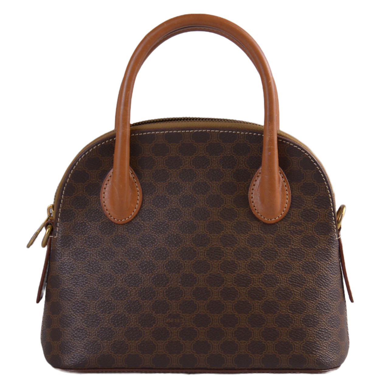 Celine Macadam Monogram Mini Leather Bag Brown