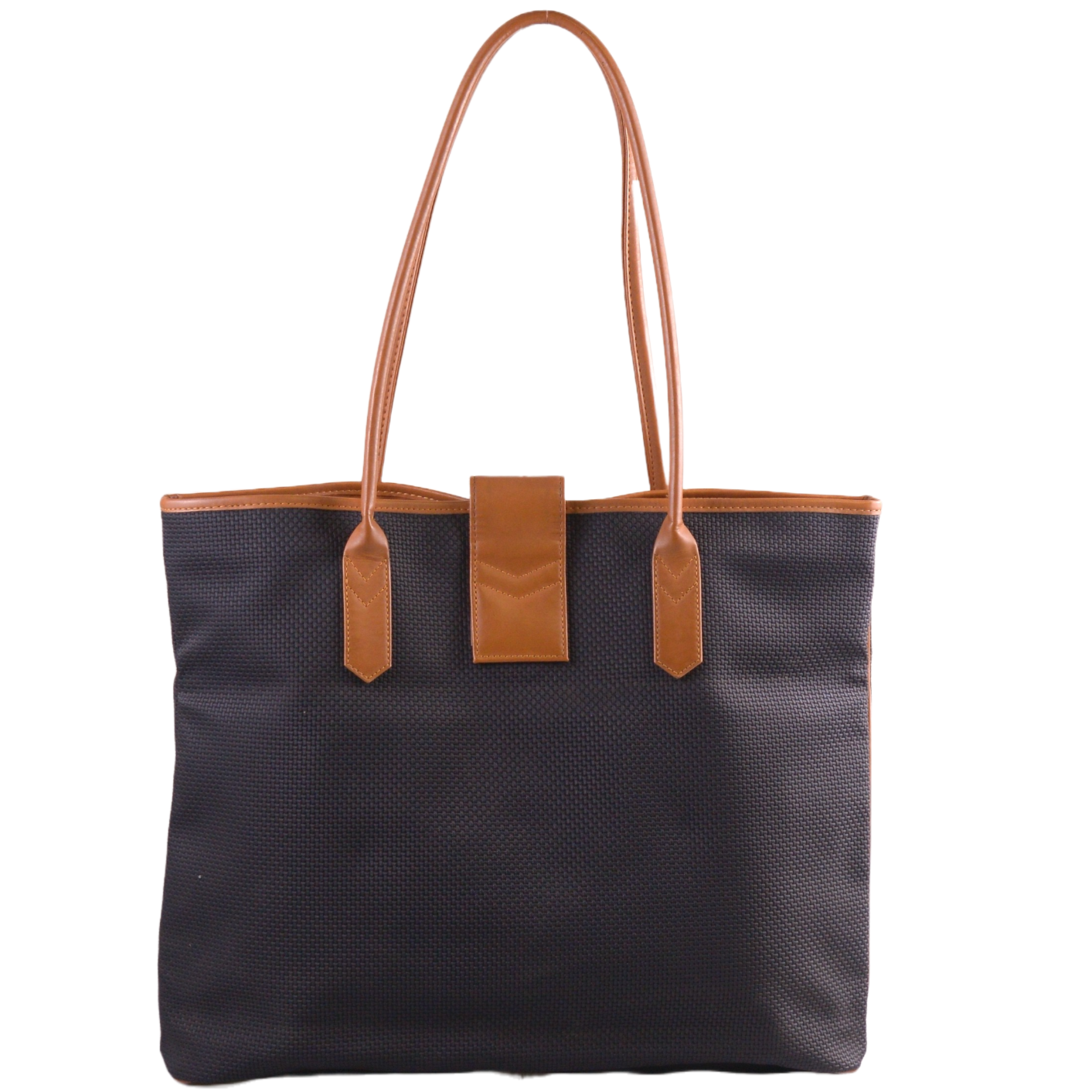 YSL Yves Saint Laurent Leather x Canvas Large Tote