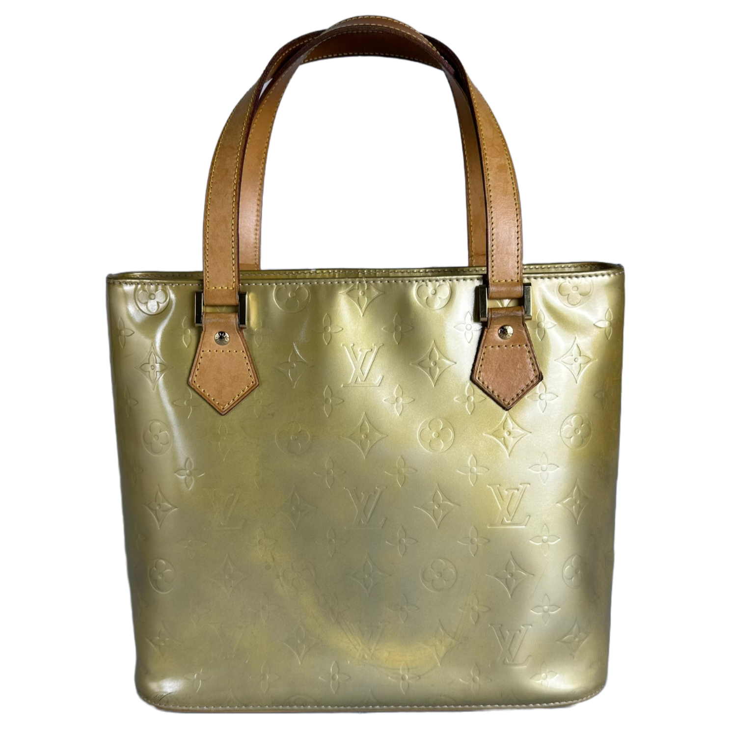 Louis Vuitton Monogram Vernis Houston Tote Bag, Gold and Tan