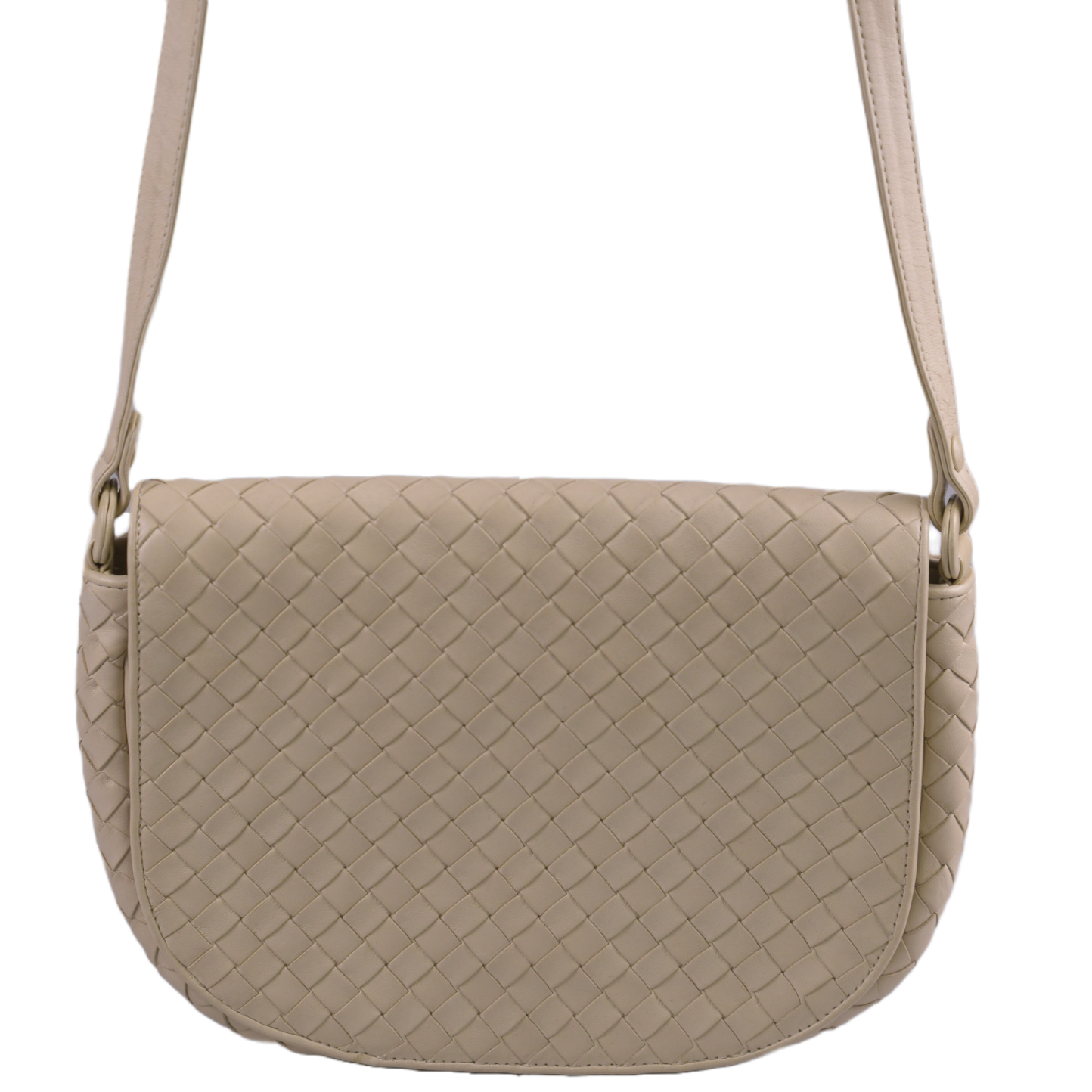 Bottega Veneta Intrecciato Nappa Shoulder Bag Leather Ivory