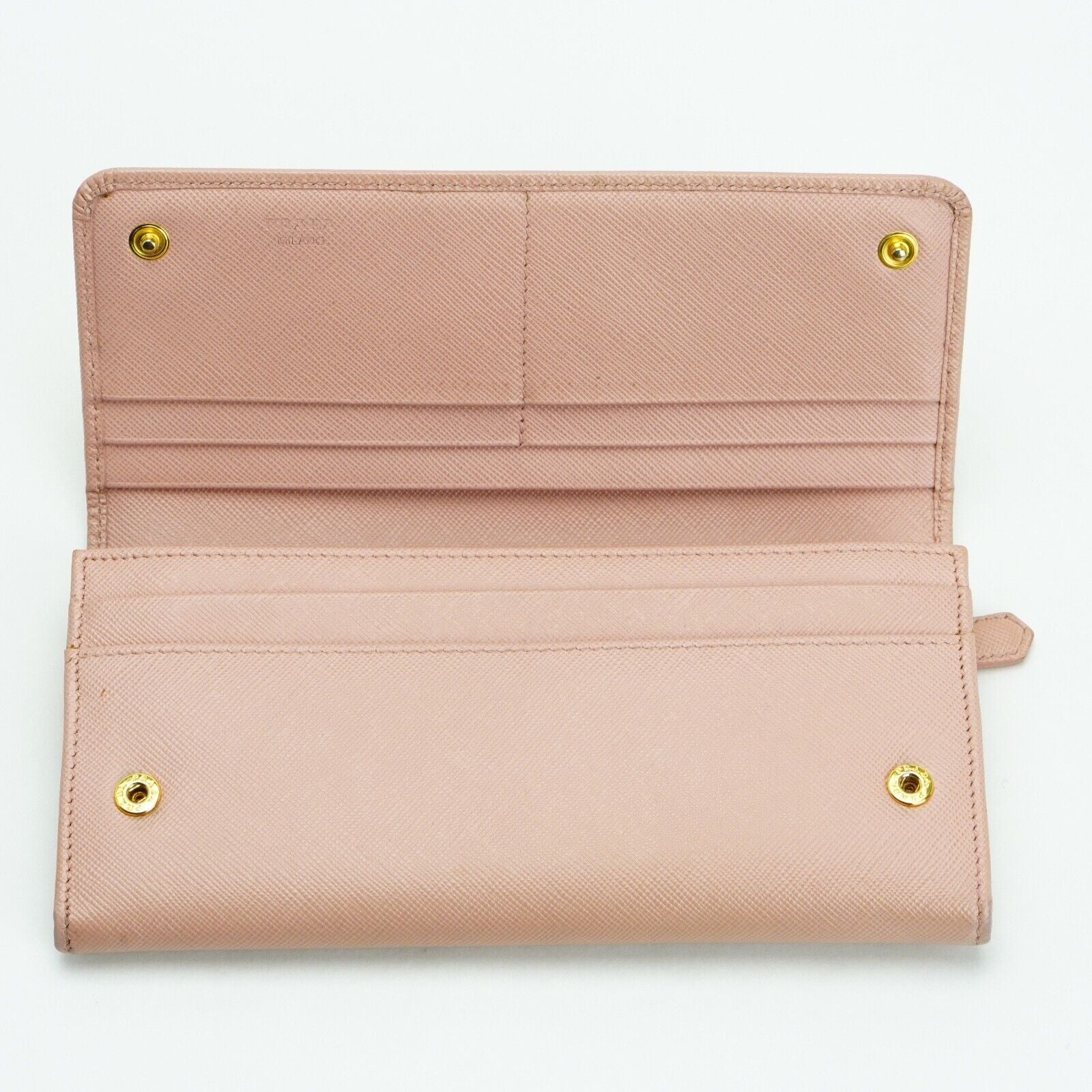 Prada Saffiano Peonia Fiocco Bow Continental Wallet Powder Pink