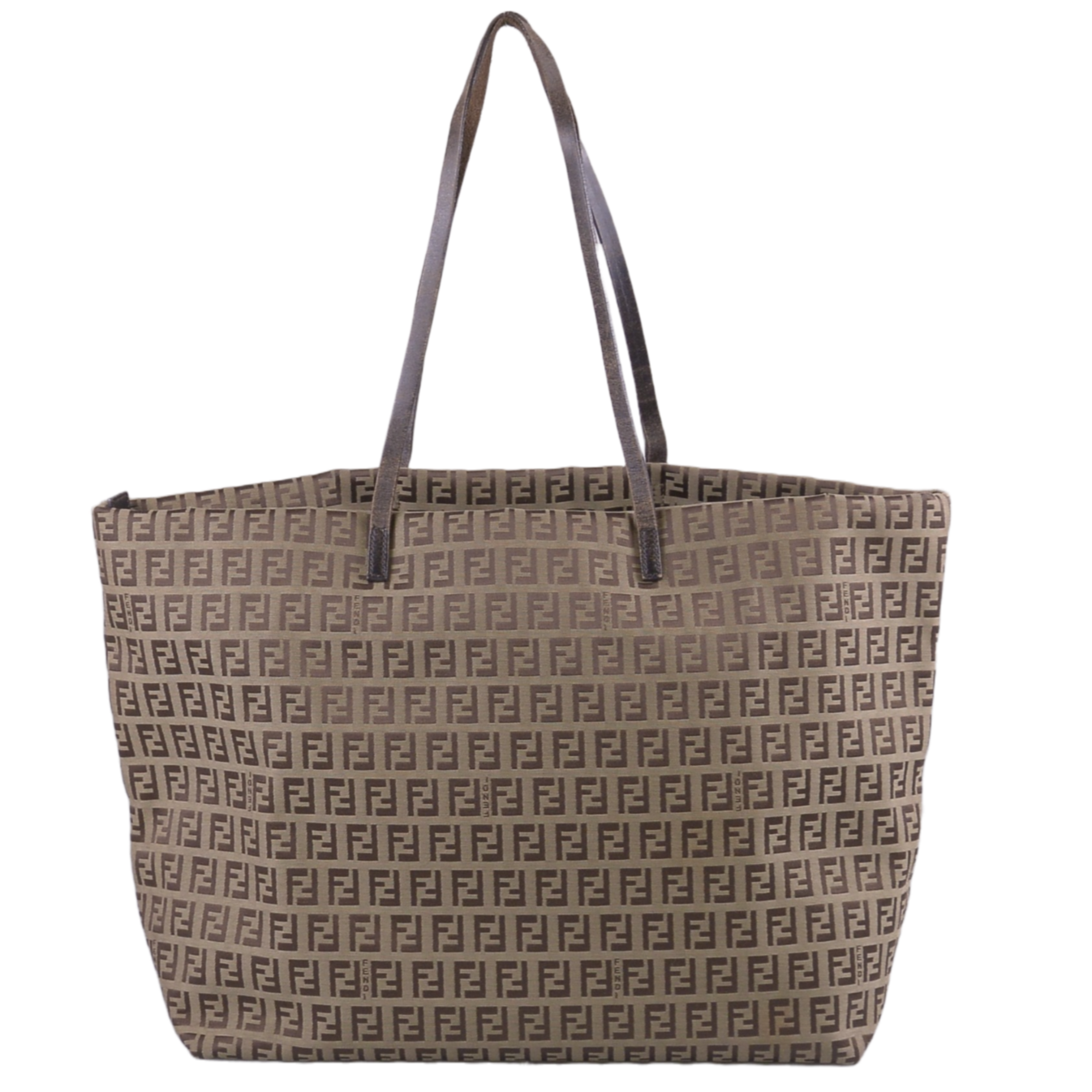 Fendi Canvas Zucca Brown Monogram Tote Bag