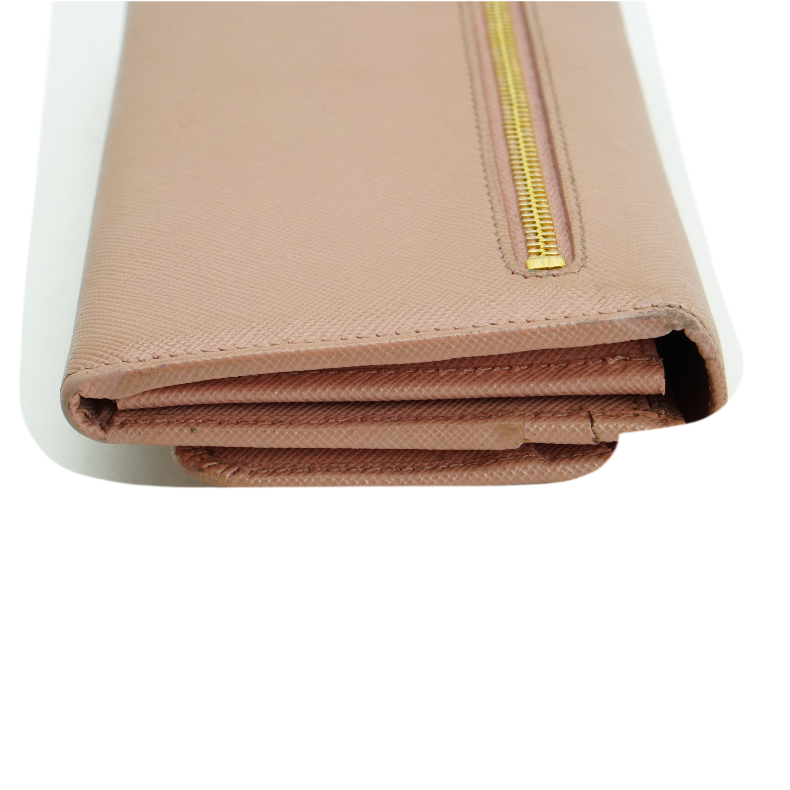 Prada Saffiano Peonia Fiocco Bow Continental Wallet Powder Pink