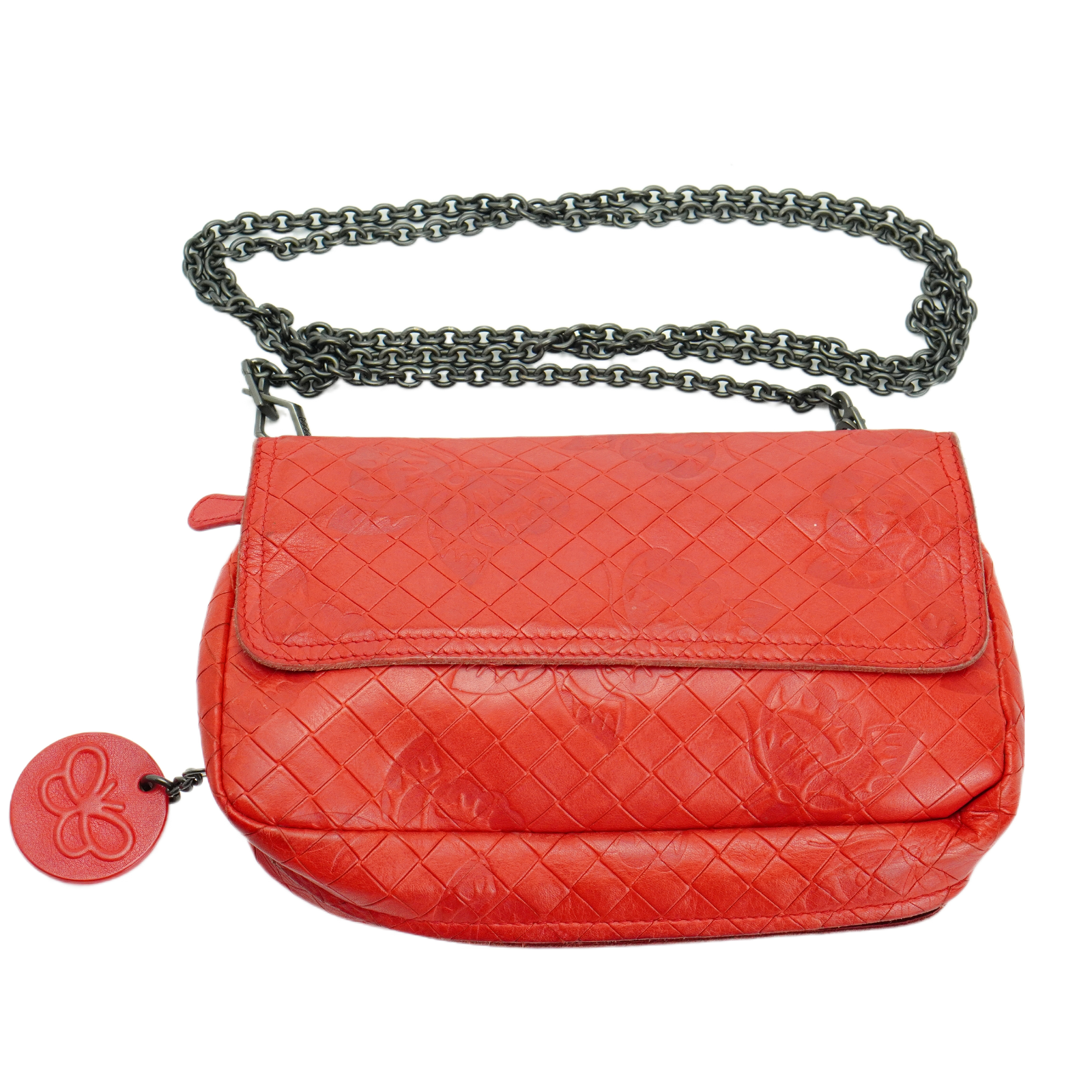 Bottega Veneta Olimpia mini Crossbody Leather Bag Red